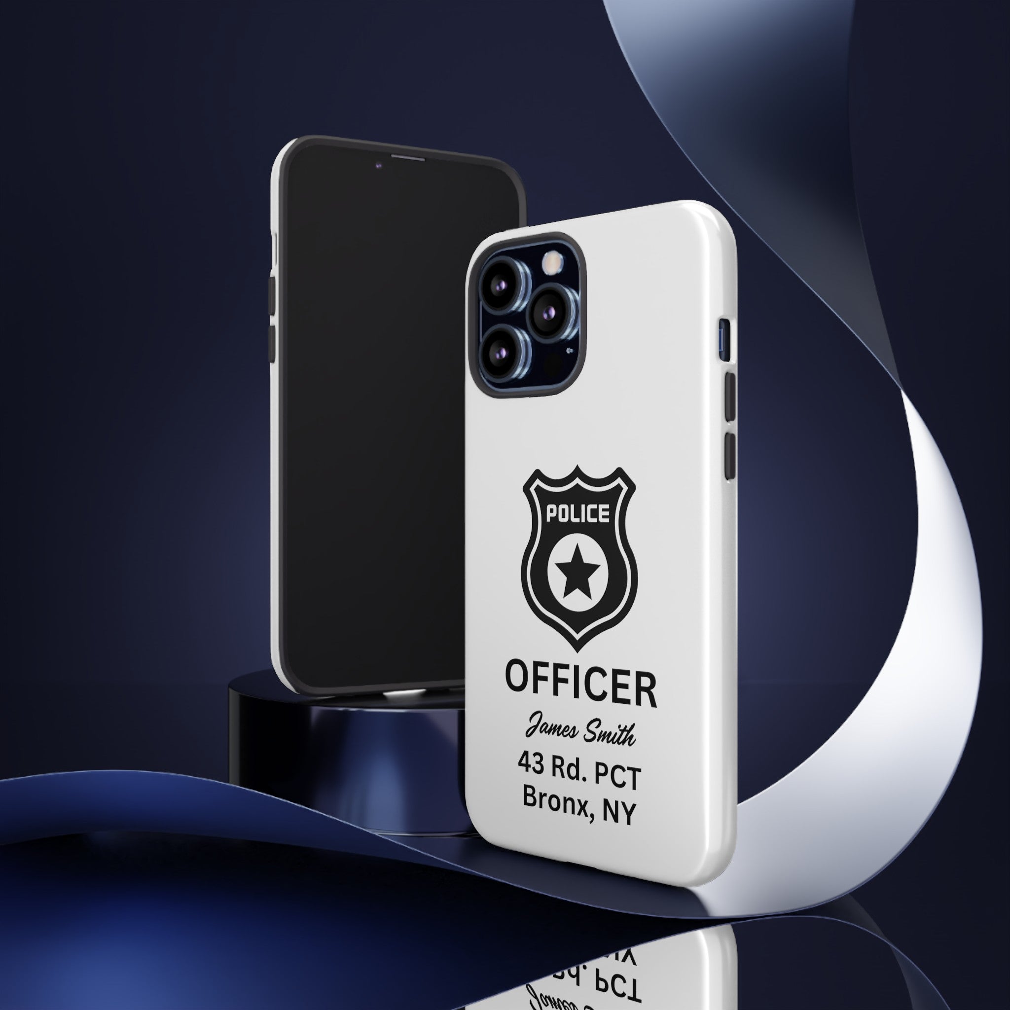 Personalized Police Officer iPhone, Samsung Tough Cases with Officer's Name and Precinct, Gift for Police Officers, Police Appreciation