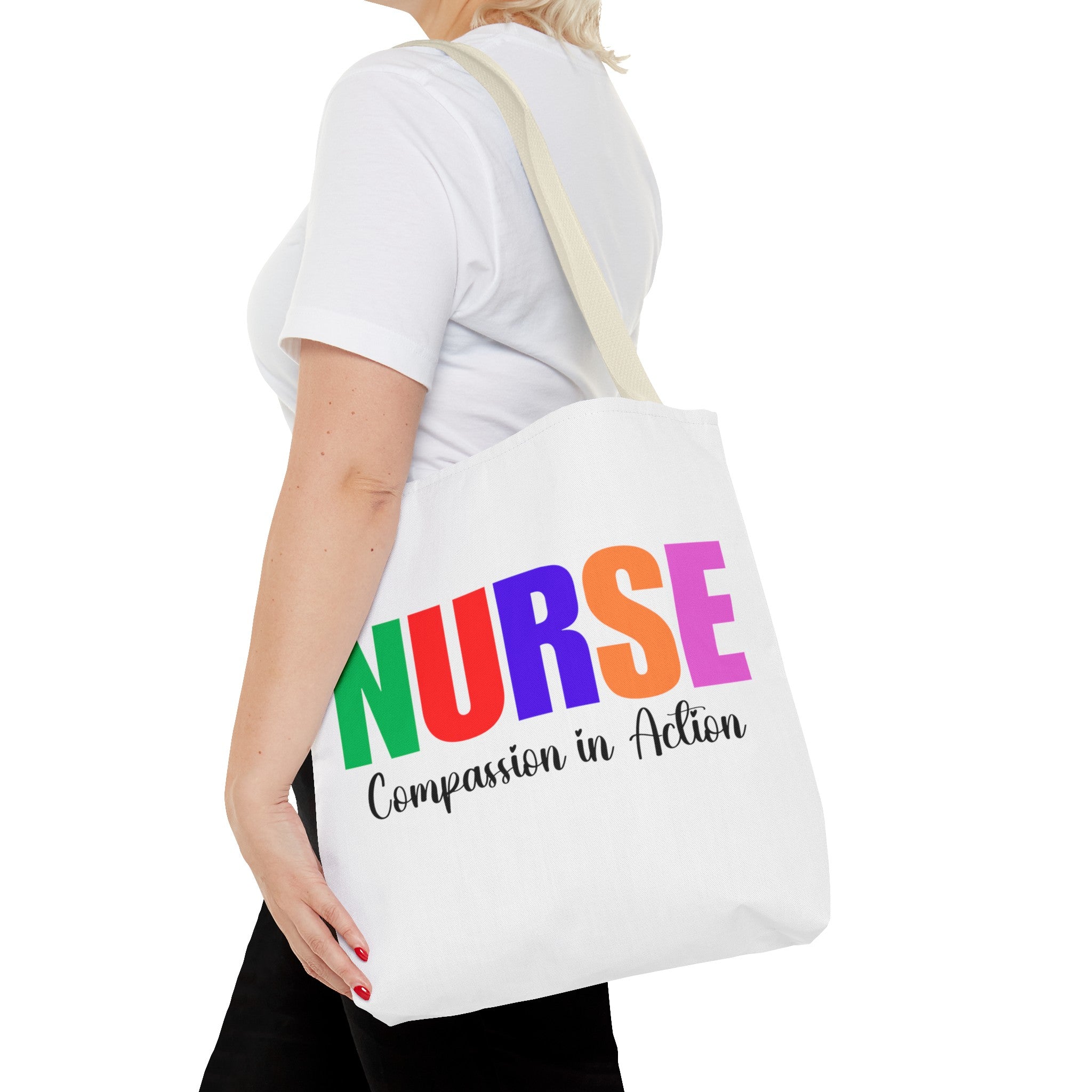 Nurse, Compassion In Action Tote Bag, Gift for Nurse, Nurse Appreciation Gift, Nurse Graduation Gift