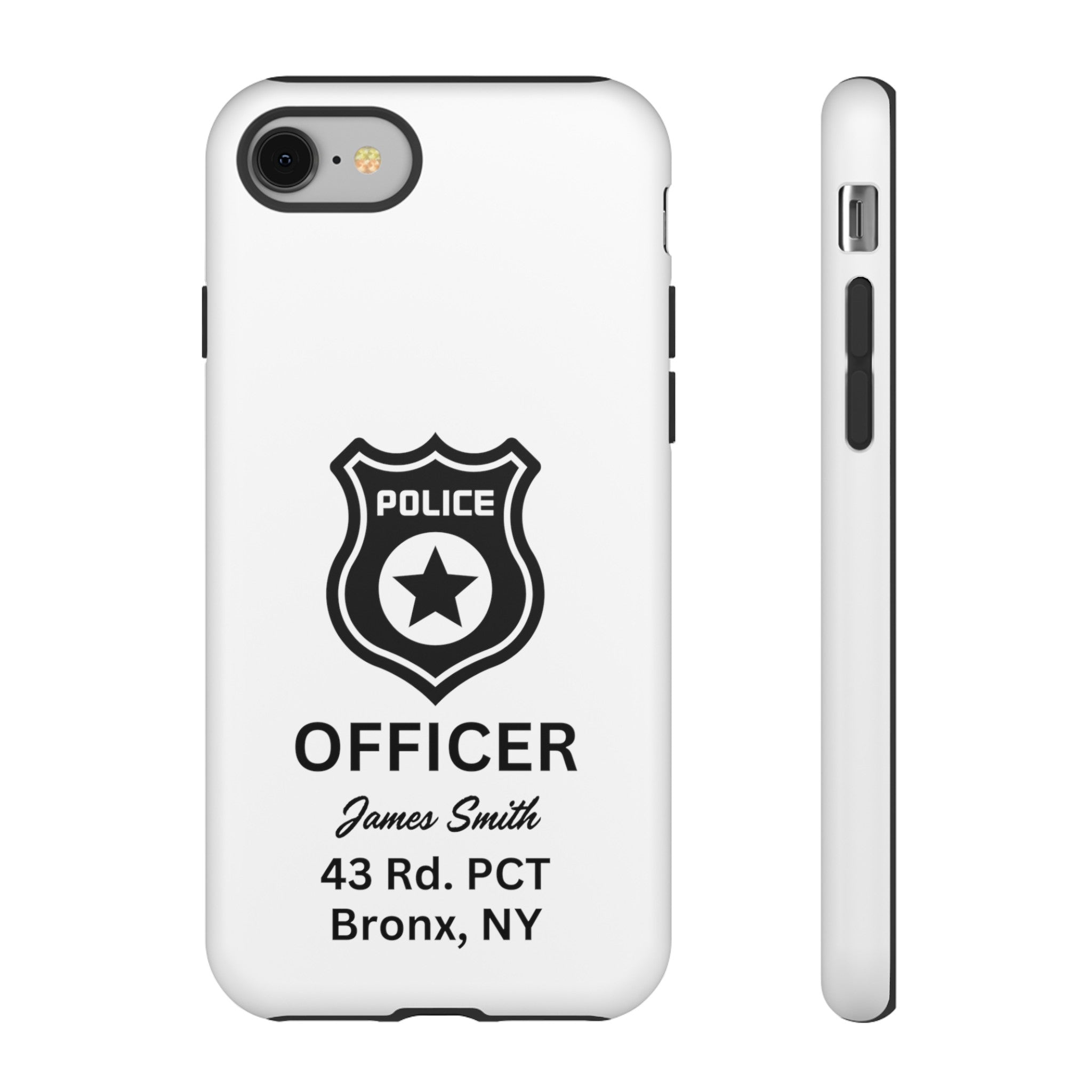 Personalized Police Officer iPhone, Samsung Tough Cases with Officer's Name and Precinct, Gift for Police Officers, Police Appreciation