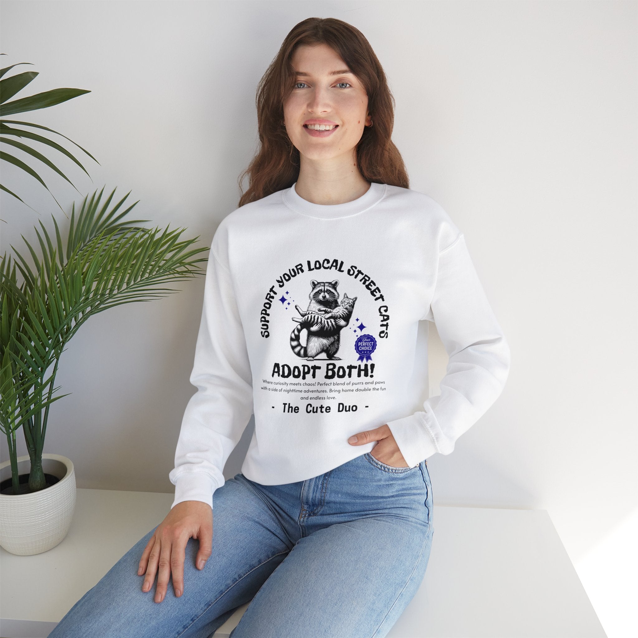 Funny Raccoon Unisex Sweatshirt, Support Your Local Street Cats Sweatshirt, Cat Lovers Shirt, Gift for Cat Lovers, Gift for Cat Mom