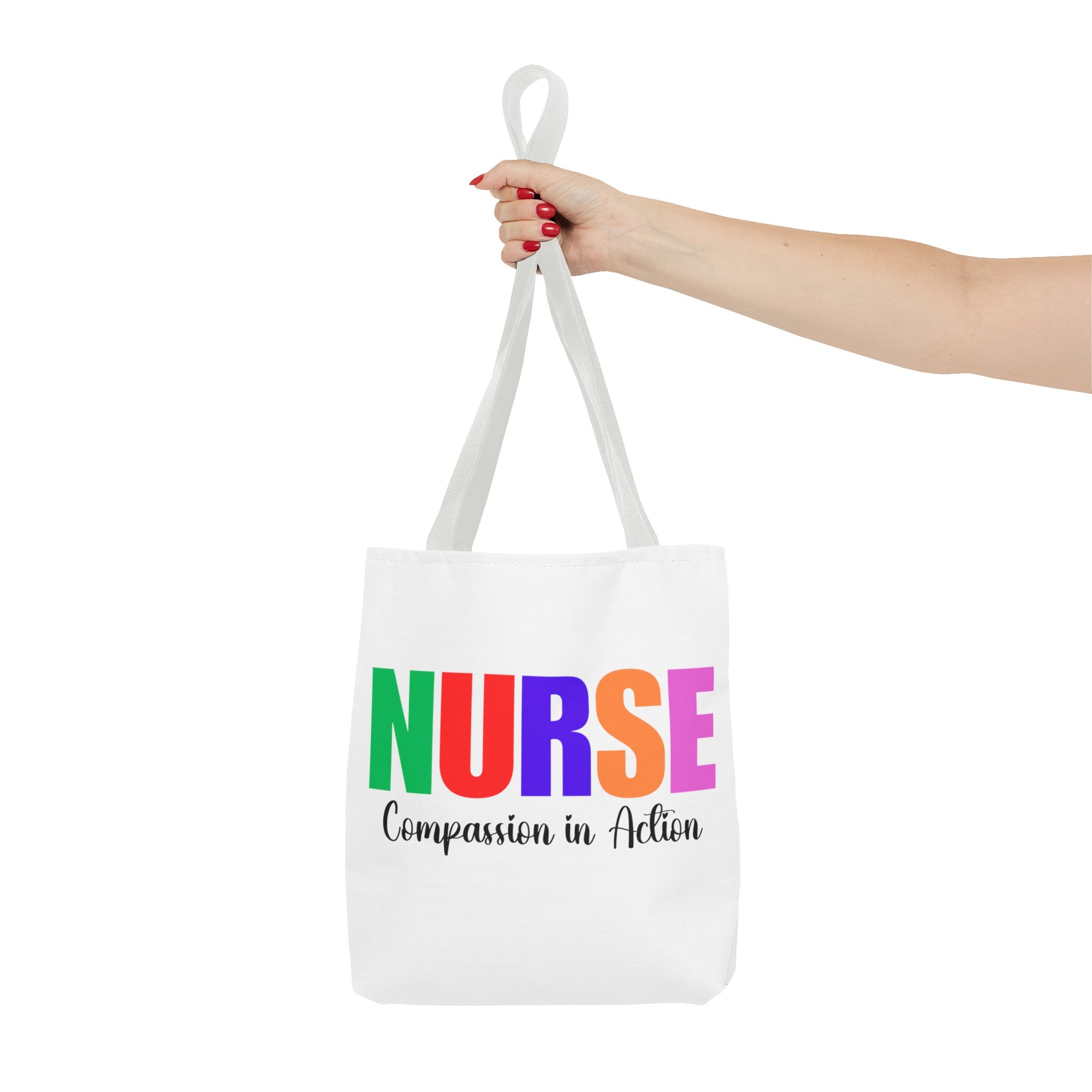 Nurse Compassion In Action Tote Bag (AOP), Gift for Nurse, Nurse Bag, Bag for Nurse