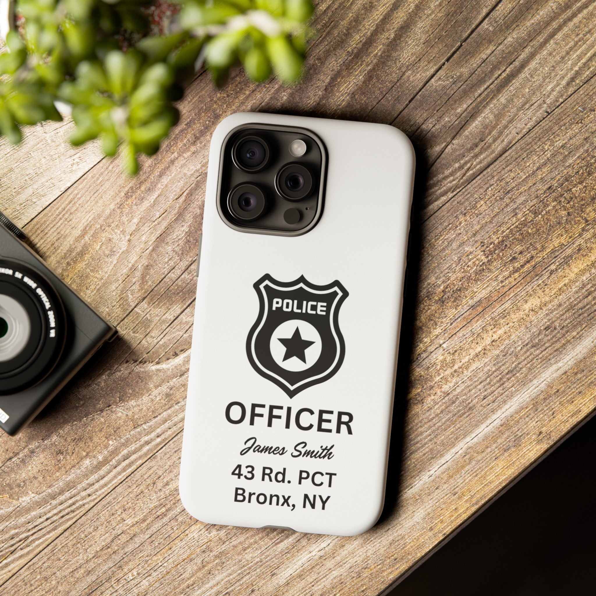 Personalized Police Officer iPhone, Samsung Tough Cases with Officer's Name and Precinct, Gift for Police Officers, Police Appreciation