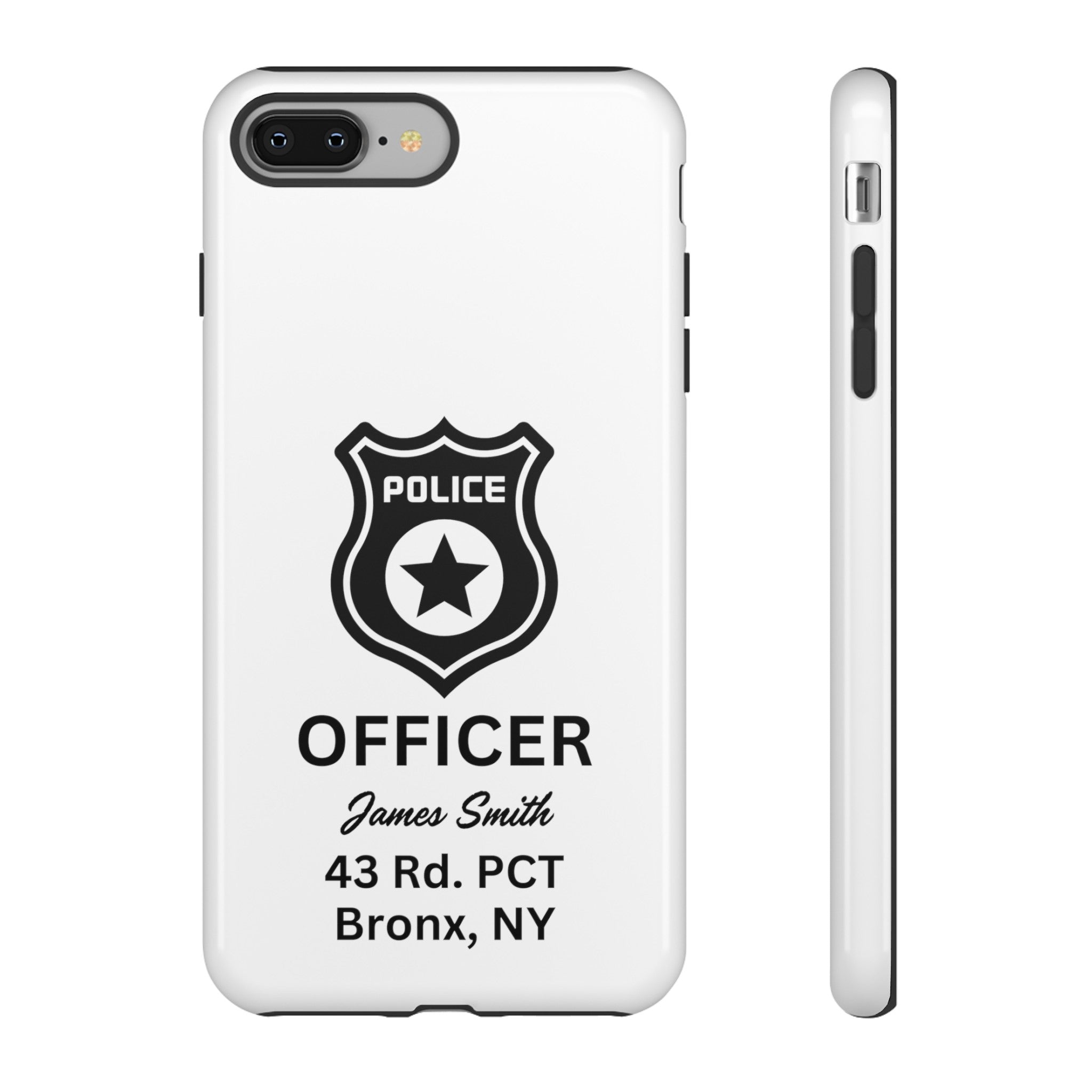 Personalized Police Officer iPhone, Samsung Tough Cases with Officer's Name and Precinct, Gift for Police Officers, Police Appreciation