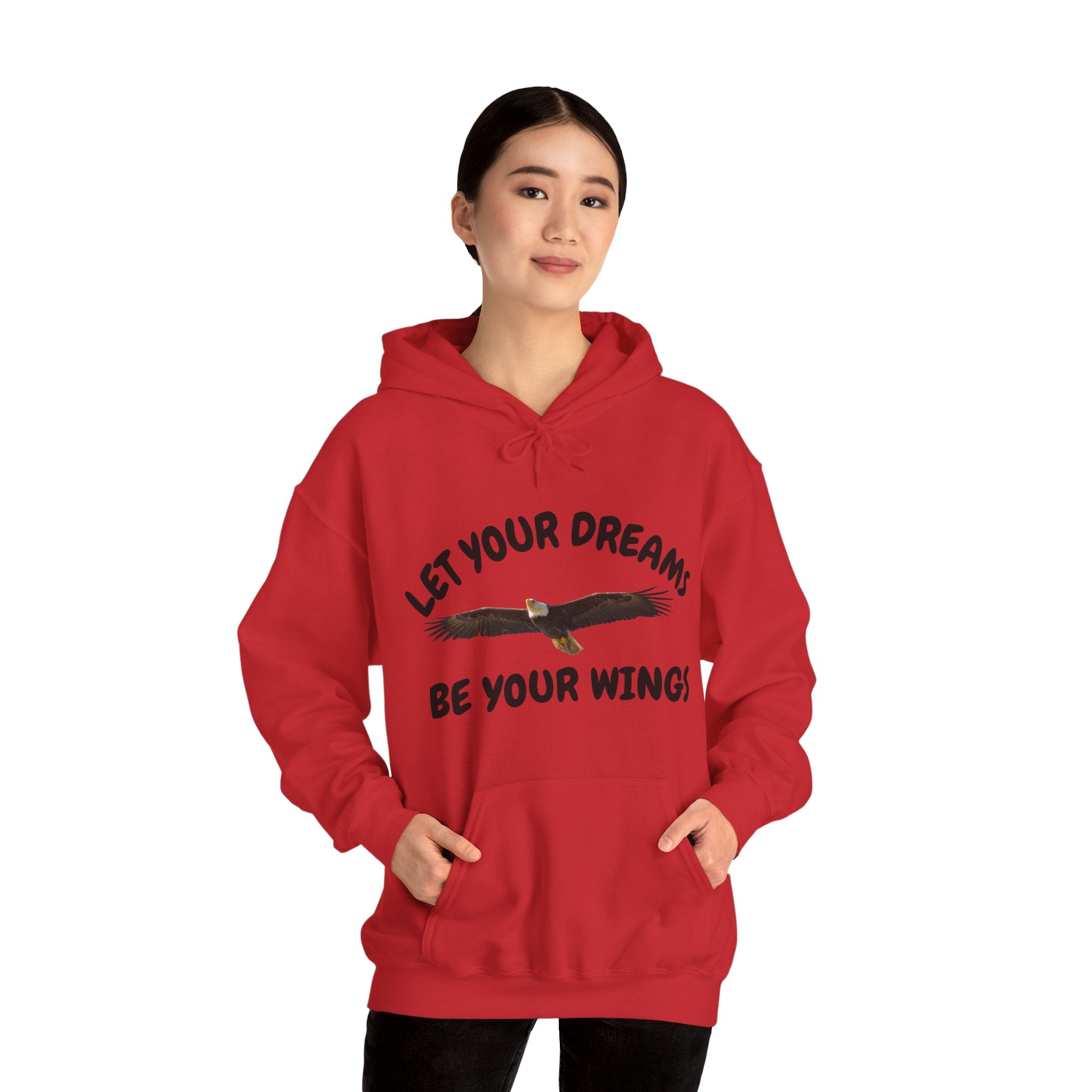 Let Your Dreams Be Your Wings Motivational Unisex Heavy Blend™ Hooded Sweatshirt, Men's Sweatshirt, Women's Sweatshirt