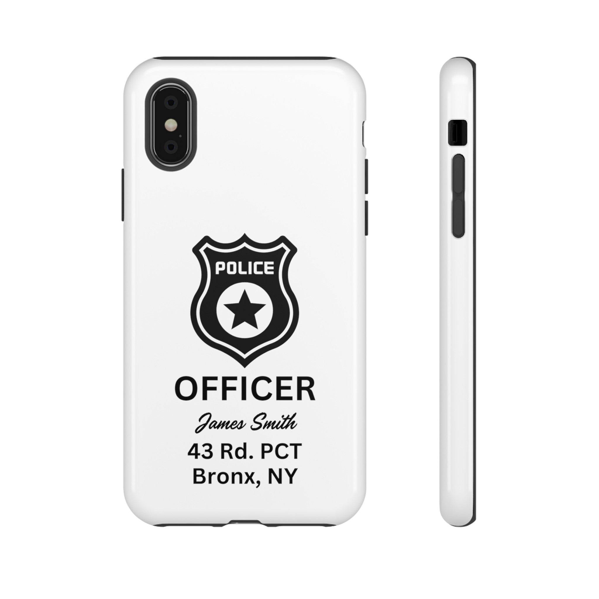 Personalized Police Officer iPhone, Samsung Tough Cases with Officer's Name and Precinct, Gift for Police Officers, Police Appreciation