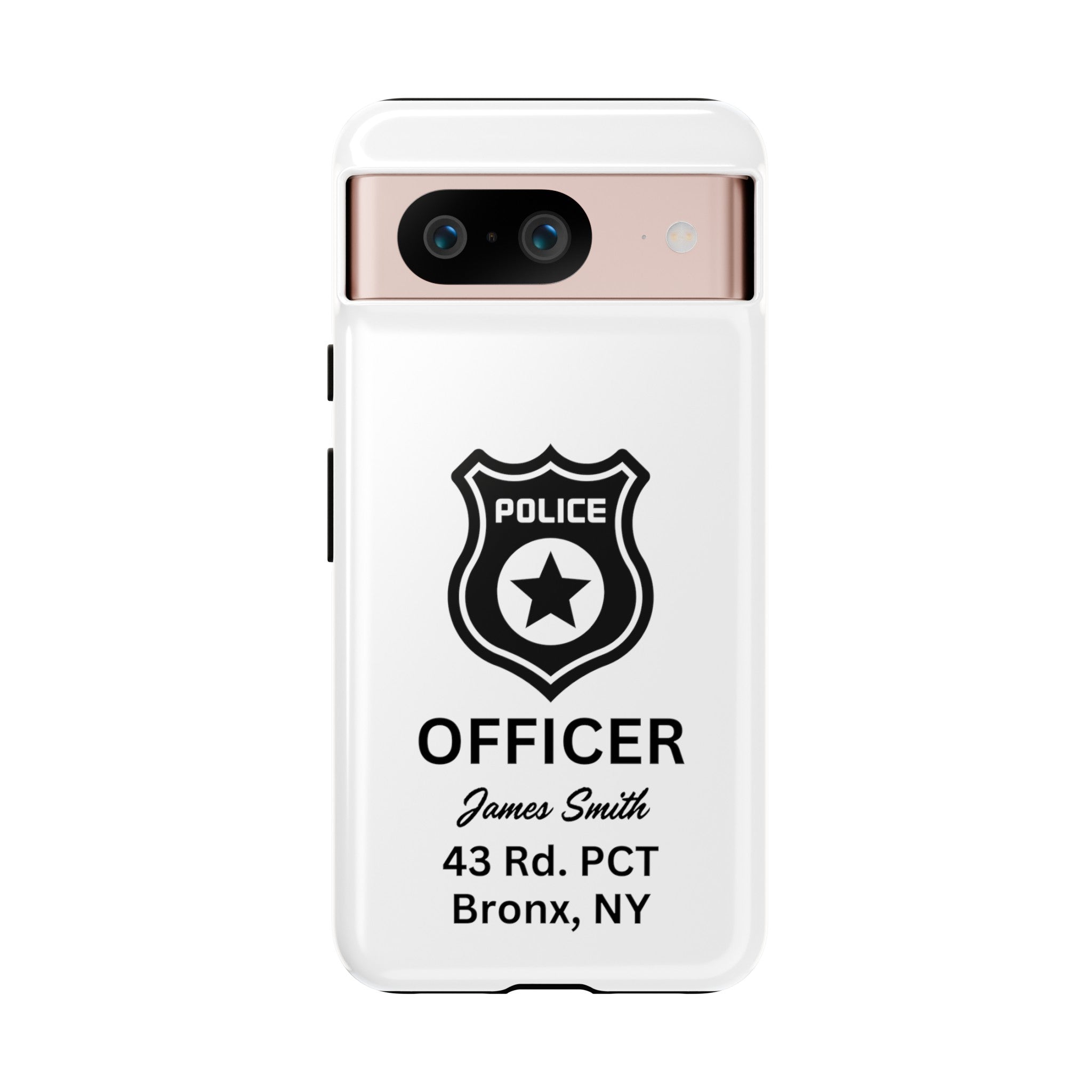 Personalized Police Officer iPhone, Samsung Tough Cases with Officer's Name and Precinct, Gift for Police Officers, Police Appreciation