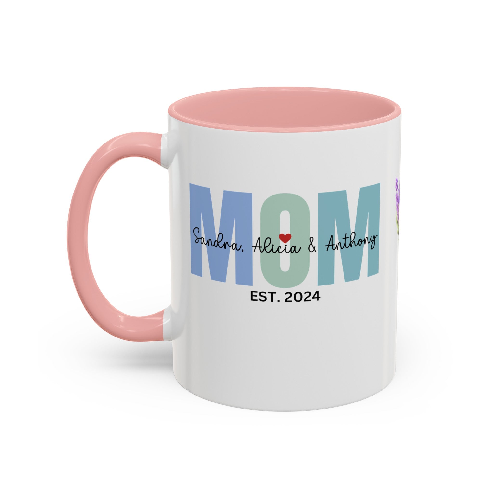 Personalized Mom Accent Coffee Mug (11, 15oz), Gift for Mom, Happy Birthday Mom, Mother's Day gift, Mom's Mug, Mom's Coffee Mug