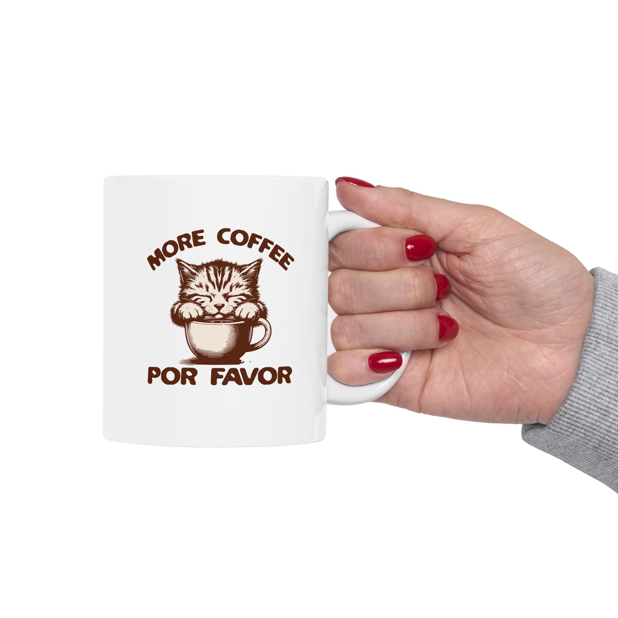 More Coffee Por Favor Funny Ceramic Mug, (11oz, 15oz), Gift for Mom, Gift for Dad, Gift for Coffee Lovers, Gift for Friend