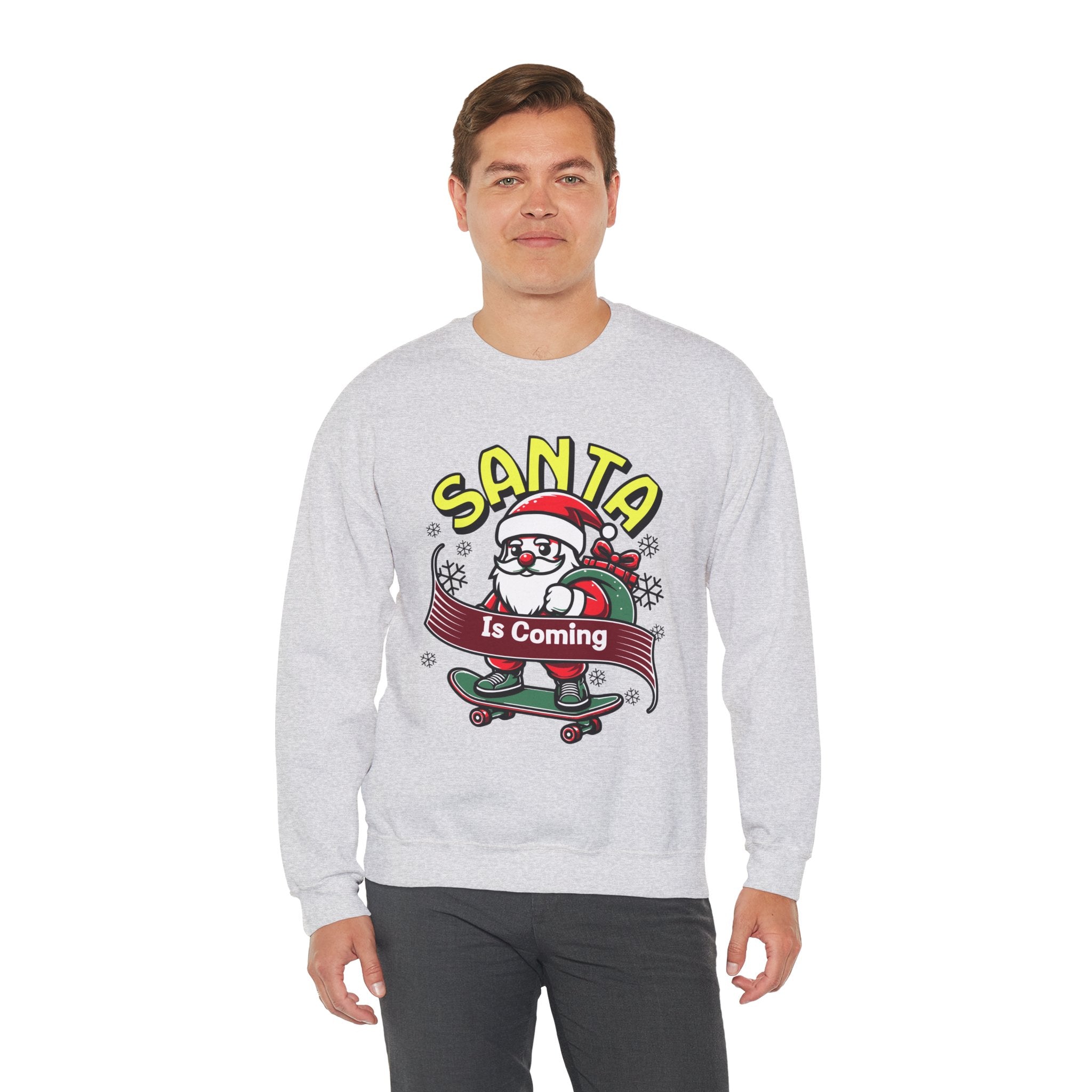 Christmas Sweatshirt, Santa Is coming Sweatshirt, Gifts for Christmas, Gifts for Mom, Gifts for Dad, Gifts for Him, Gifts for Her