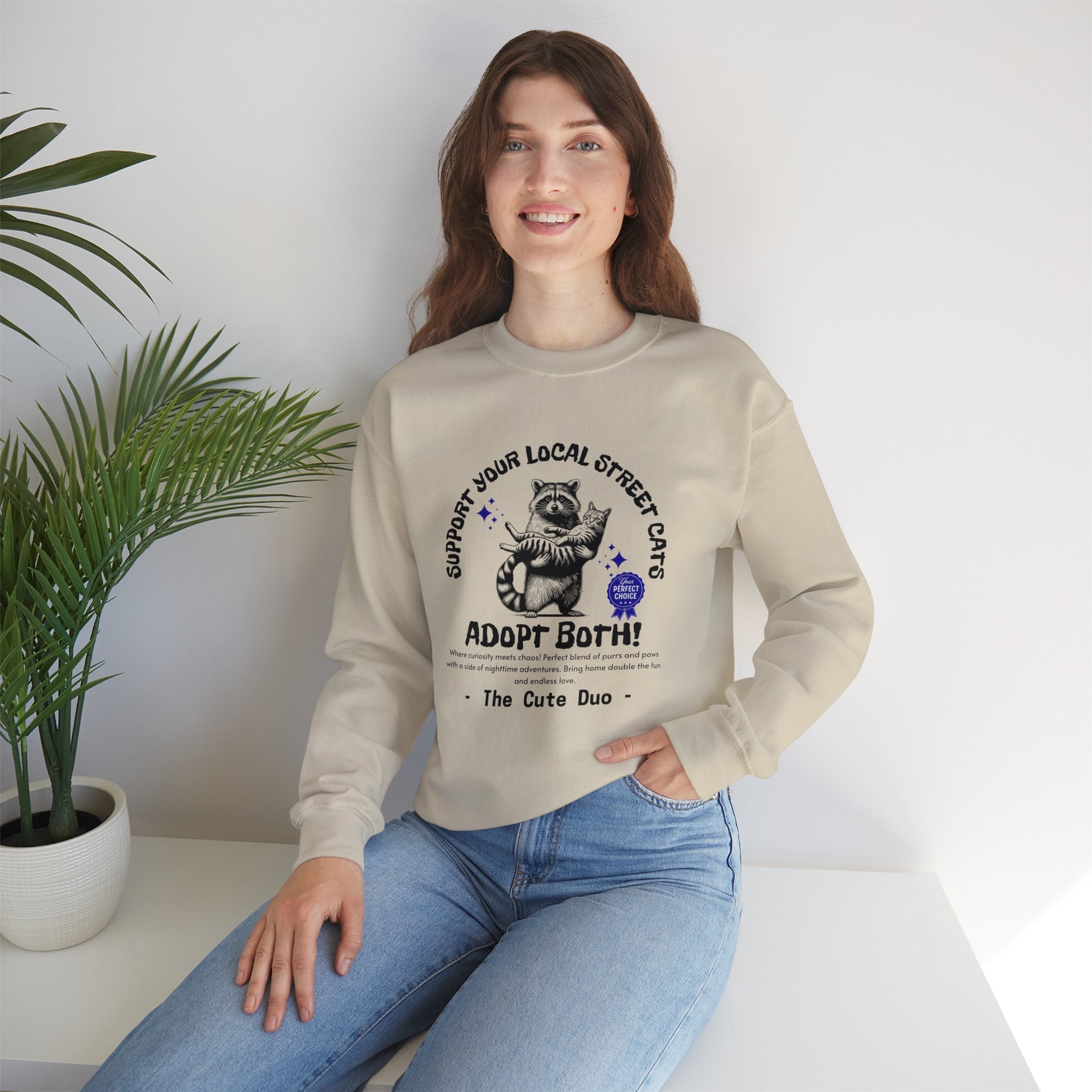 Funny Raccoon Unisex Sweatshirt, Support Your Local Street Cats Sweatshirt, Cat Lovers Shirt, Gift for Cat Lovers, Gift for Cat Mom