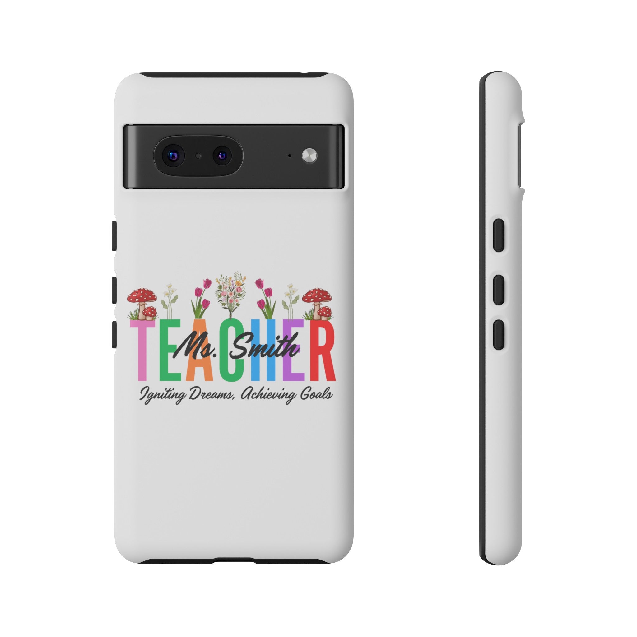 Personalized Floral Teacher iPhones and Samsung Galaxy Tough Cases, Teacher Name, Gift for teacher, Teacher's Appreciation