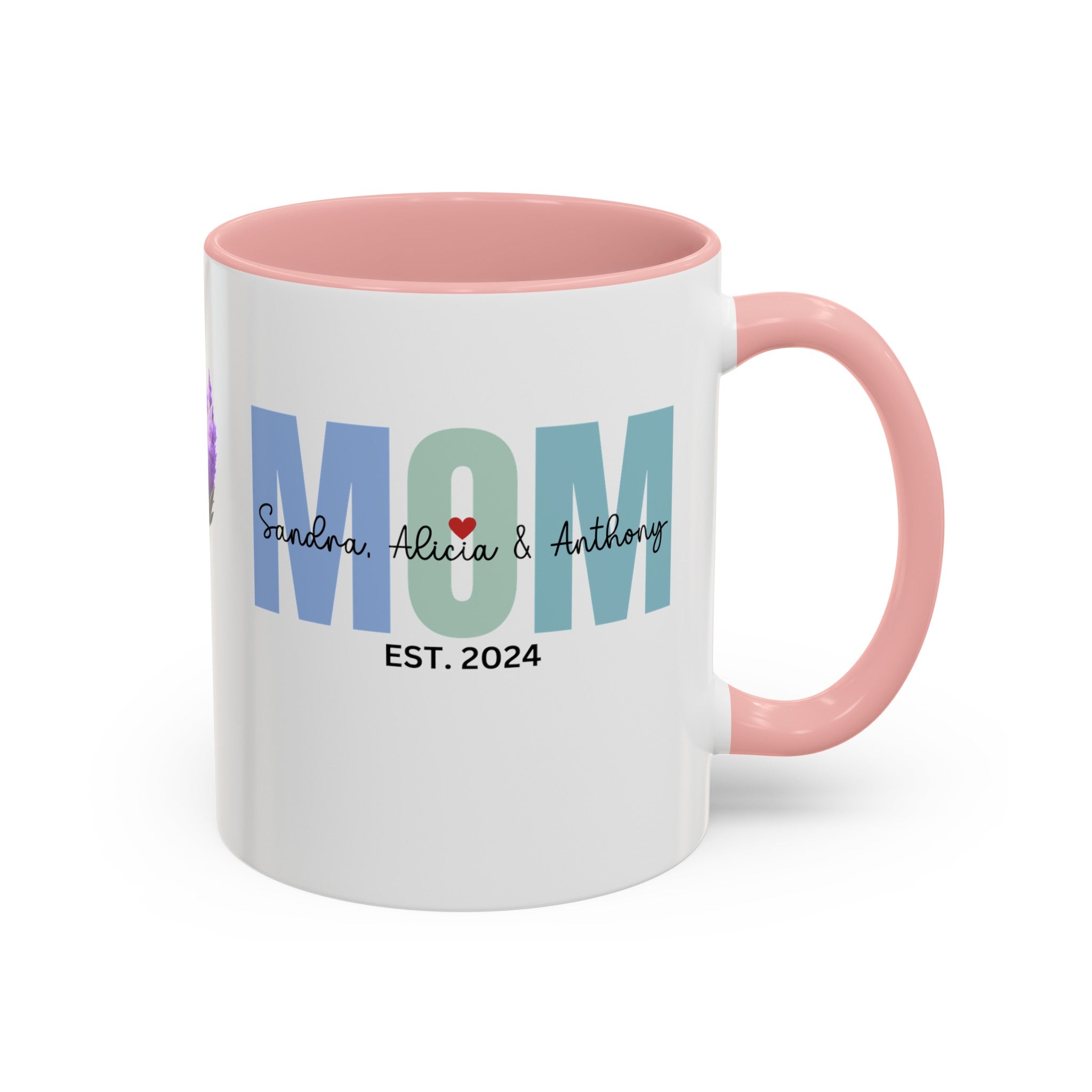 Personalized Mom Accent Coffee Mug, Gift for Mom, Happy Birthday Mom, Mother's Day gift, Mom's Mug, Mom's Coffee Mug