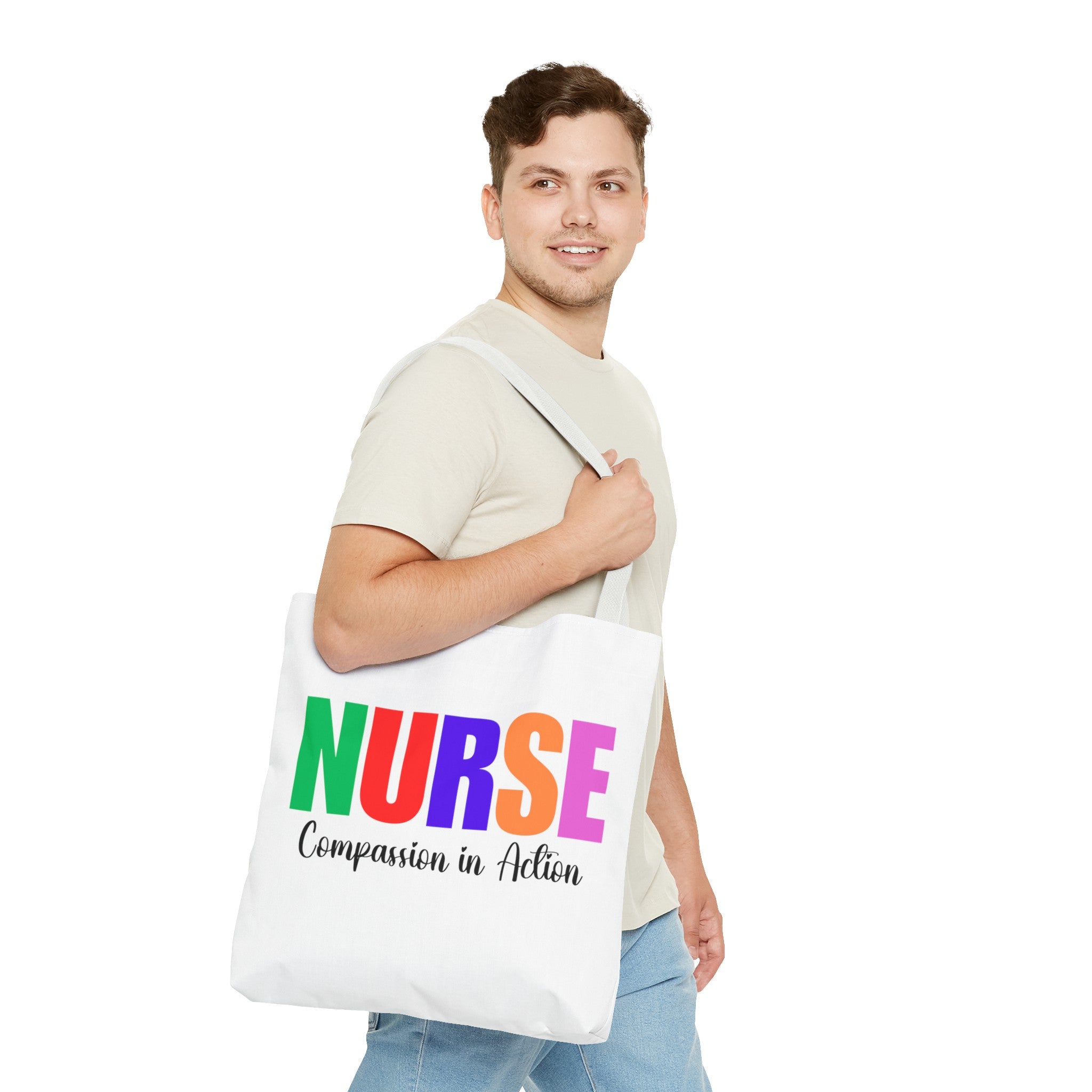 Nurse, Compassion In Action Tote Bag, Gift for Nurse, Nurse Appreciation Gift, Nurse Graduation Gift