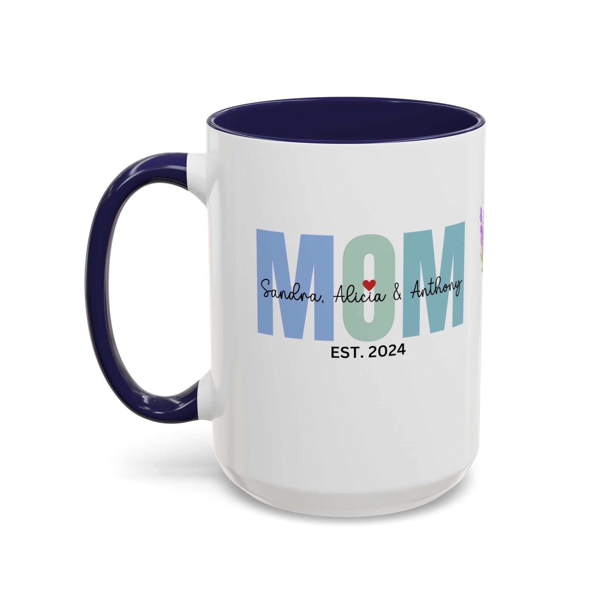 Personalized Mom Accent Coffee Mug, Gift for Mom, Happy Birthday Mom, Mother's Day gift, Mom's Mug, Mom's Coffee Mug