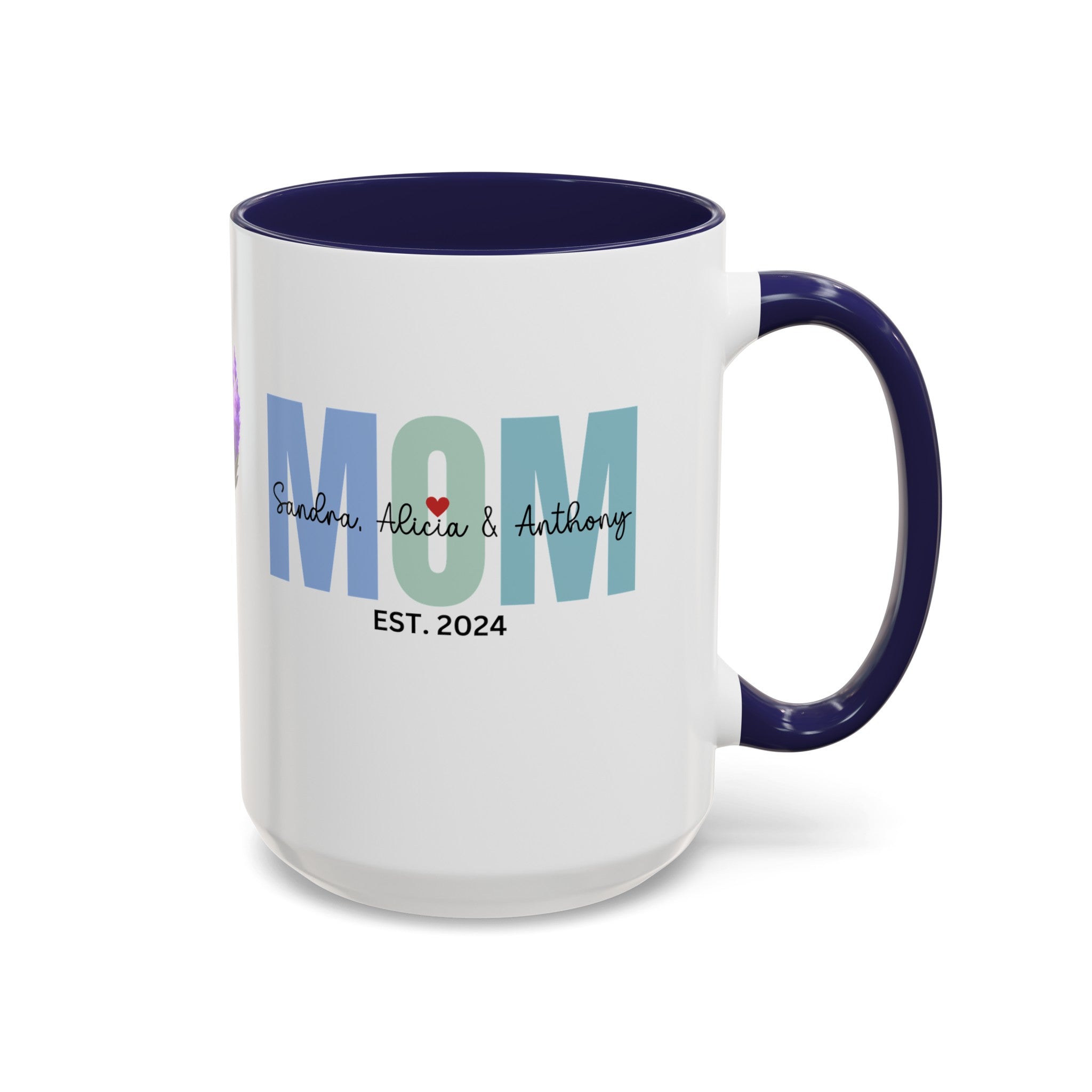 Personalized Mom Accent Coffee Mug, Gift for Mom, Happy Birthday Mom, Mother's Day gift, Mom's Mug, Mom's Coffee Mug