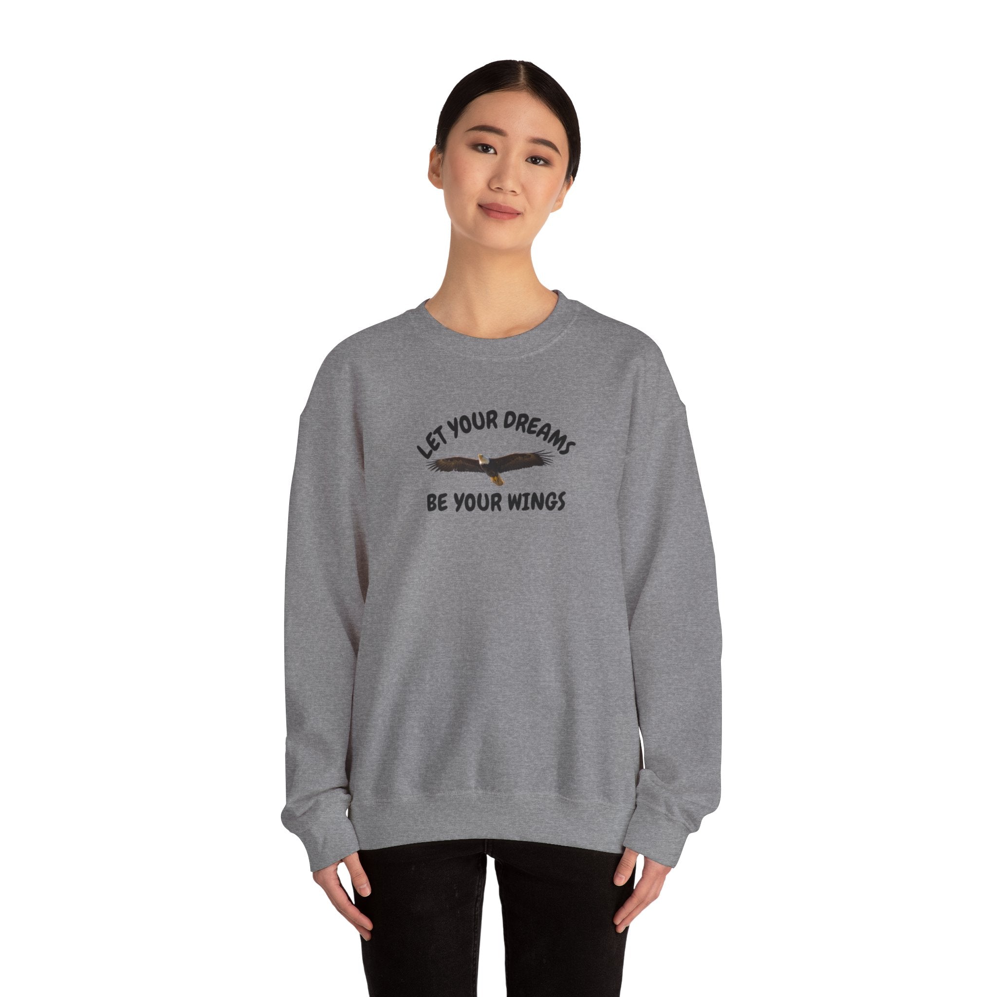 Let Your Dreams Be Your Wings Motivational Unisex Heavy Blend™ Crewneck Sweatshirt, Men's Sweatshirt, Women's Sweatshirt