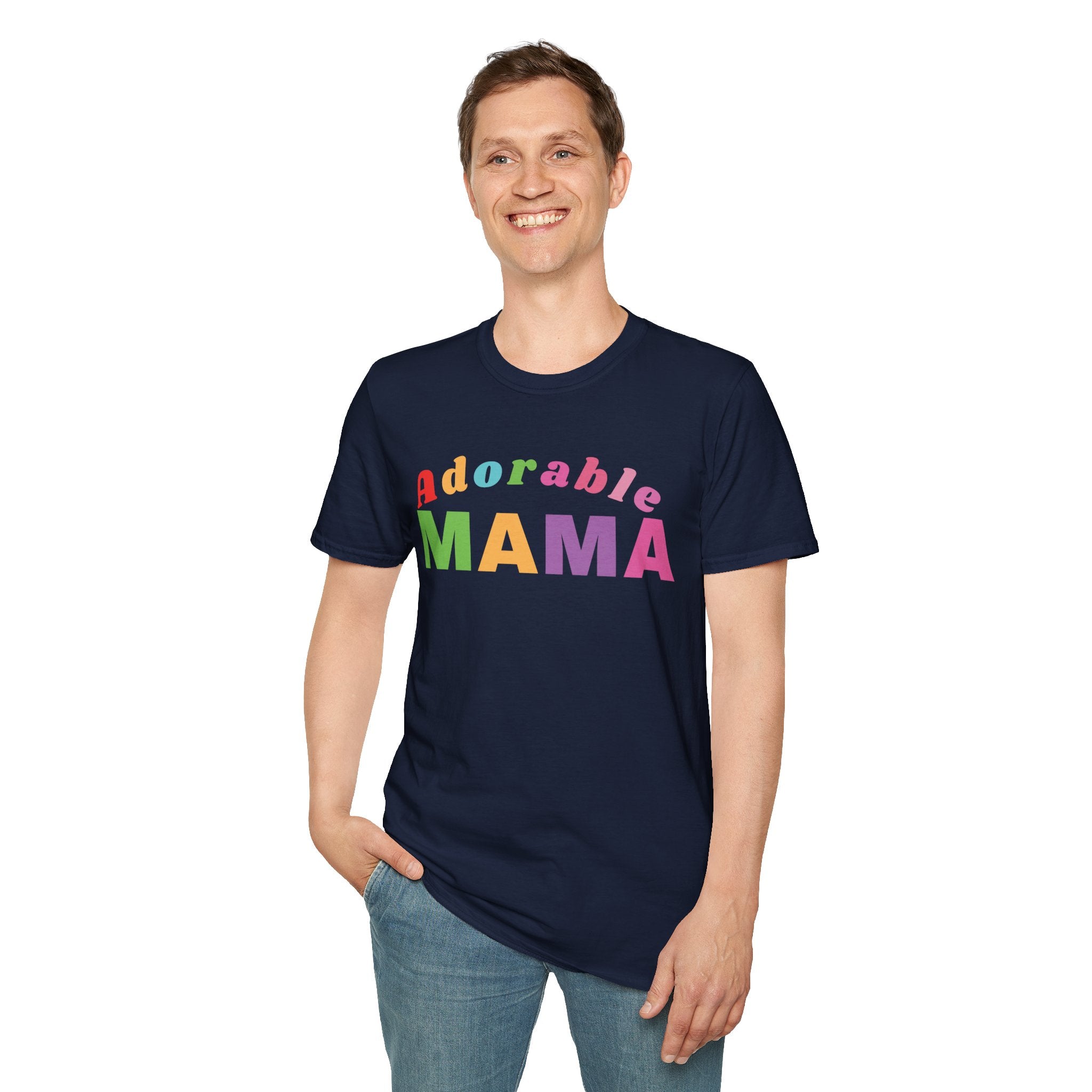 Adorable Mama Unisex Softstyle Crew Neck T-Shirt, Mom Shirt, Gift for Mom, Mother's Day Gift, Gift for Sister, Gift for Wife, Gift for Friend