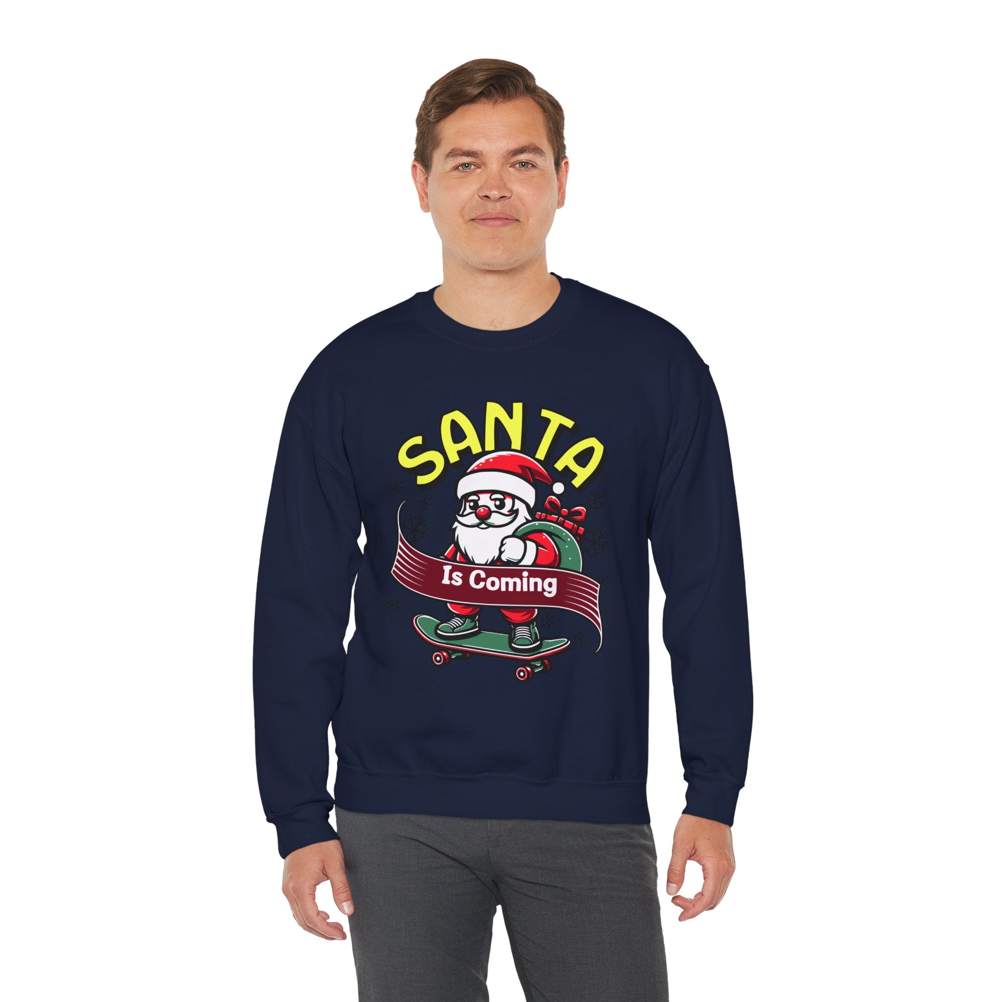 Christmas Sweatshirt, Santa Is coming Sweatshirt, Gifts for Christmas, Gifts for Mom, Gifts for Dad, Gifts for Him, Gifts for Her