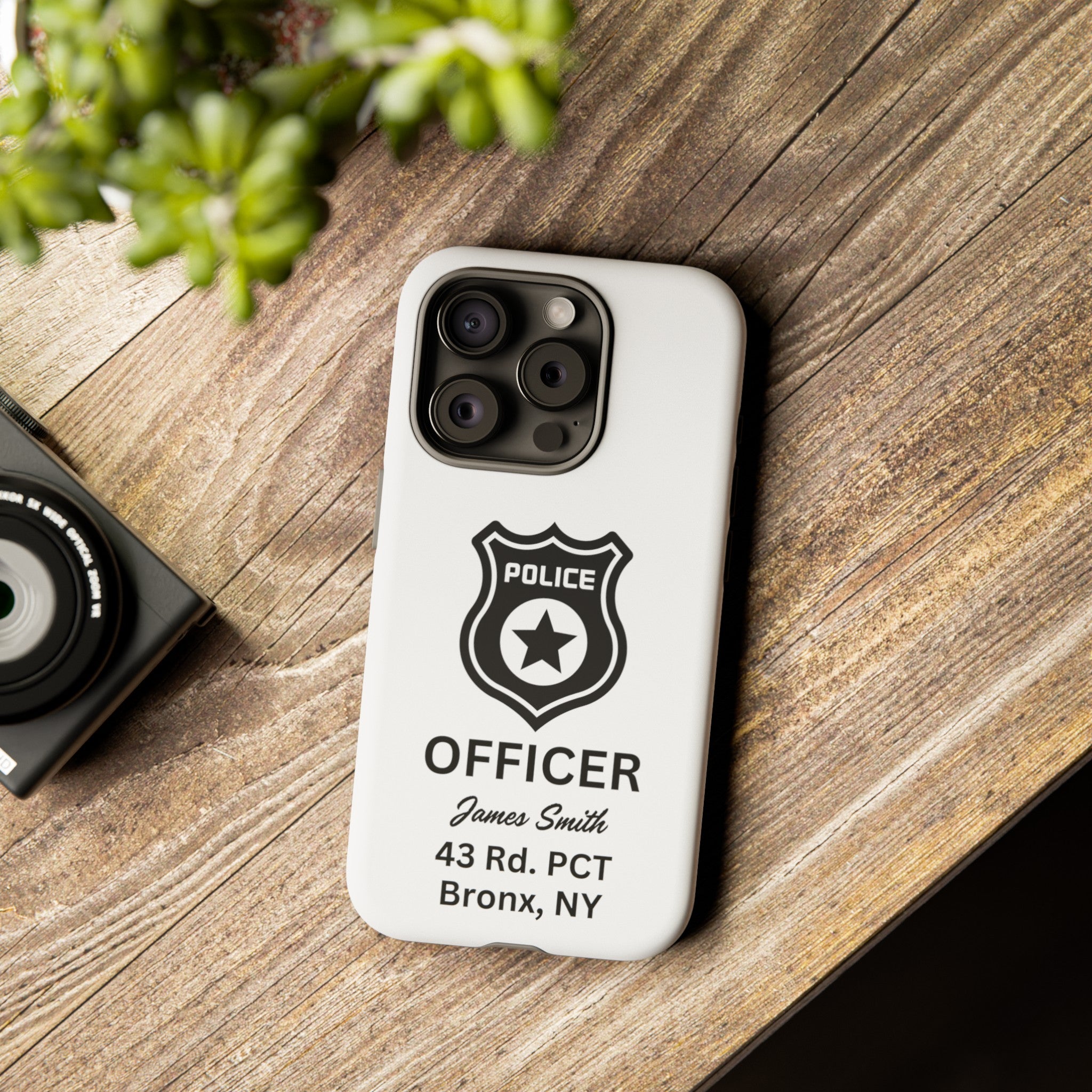 Personalized Police Officer iPhone, Samsung Tough Cases with Officer's Name and Precinct, Gift for Police Officers, Police Appreciation