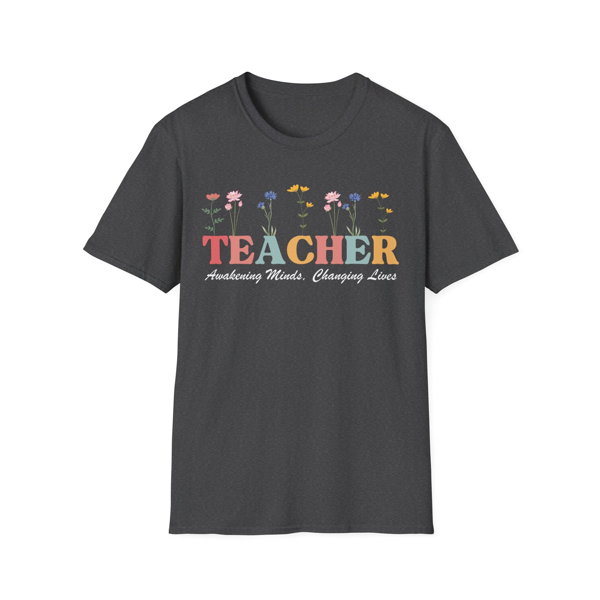Teacher Awakening Minds, Changing Lives Unisex Softstyle T-Shirt, Teacher Appreciation Gift, Teacher Love T-shirt, Gift For Teacher, First Grade Teacher Outfit