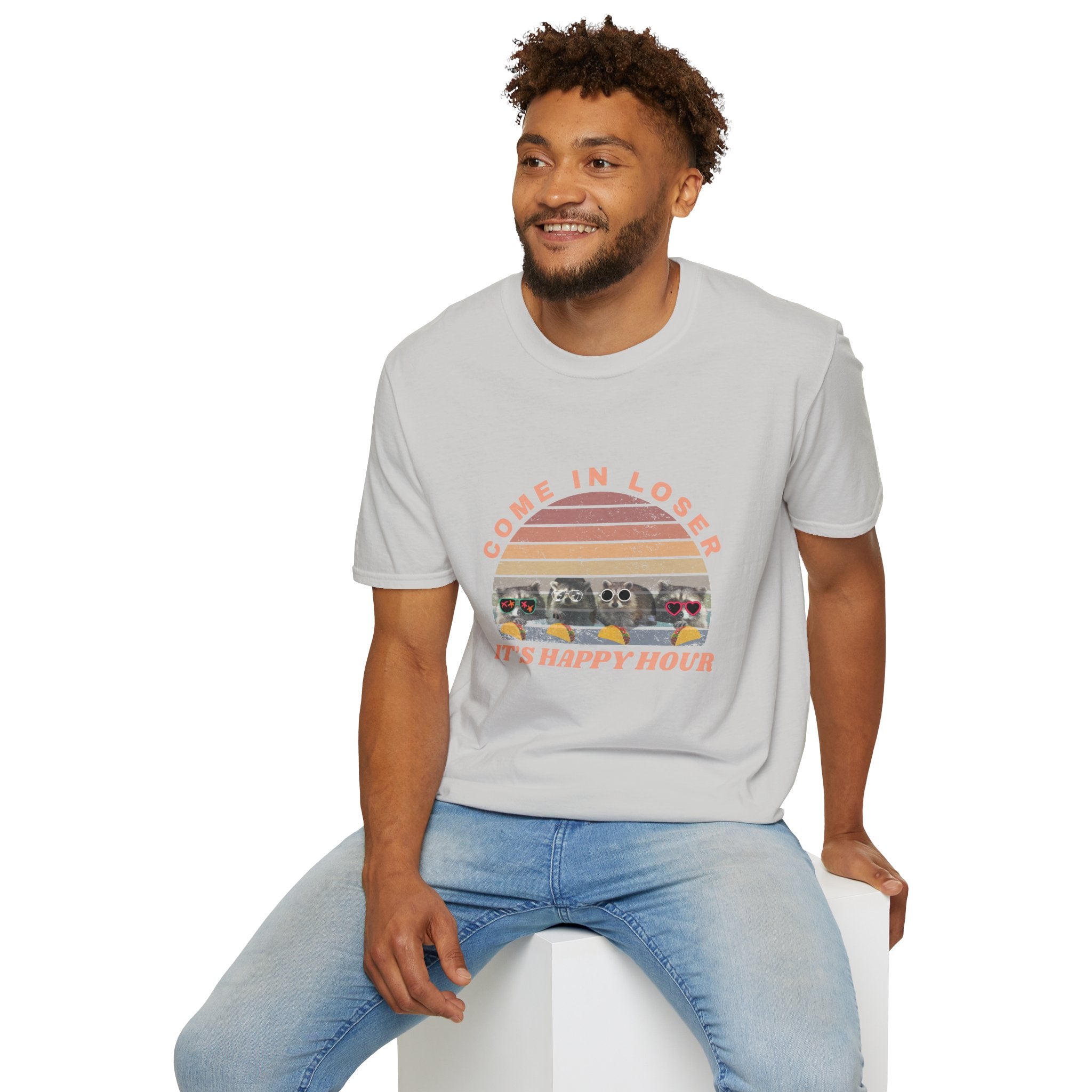 Come In Loser, It's Happy Hour Funny Unisex Softstyle T-Shirt for Men, For Women, Gift for Men, Gift for women