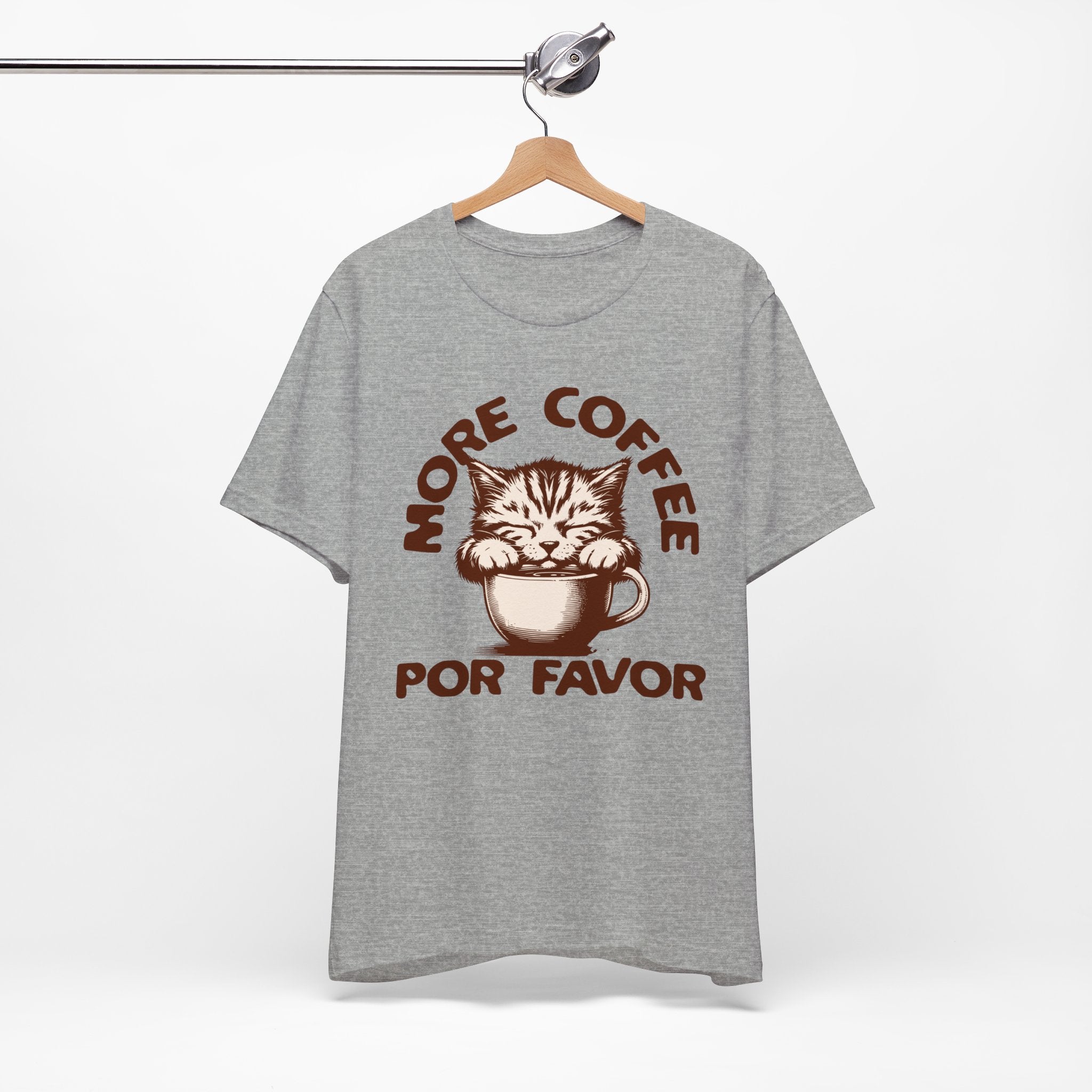 More Coffee Por Favor Funny Unisex Jersey Short Sleeve Tee, Gift for Mom, Gift for Dad, Gift for Teacher, Gift for friend