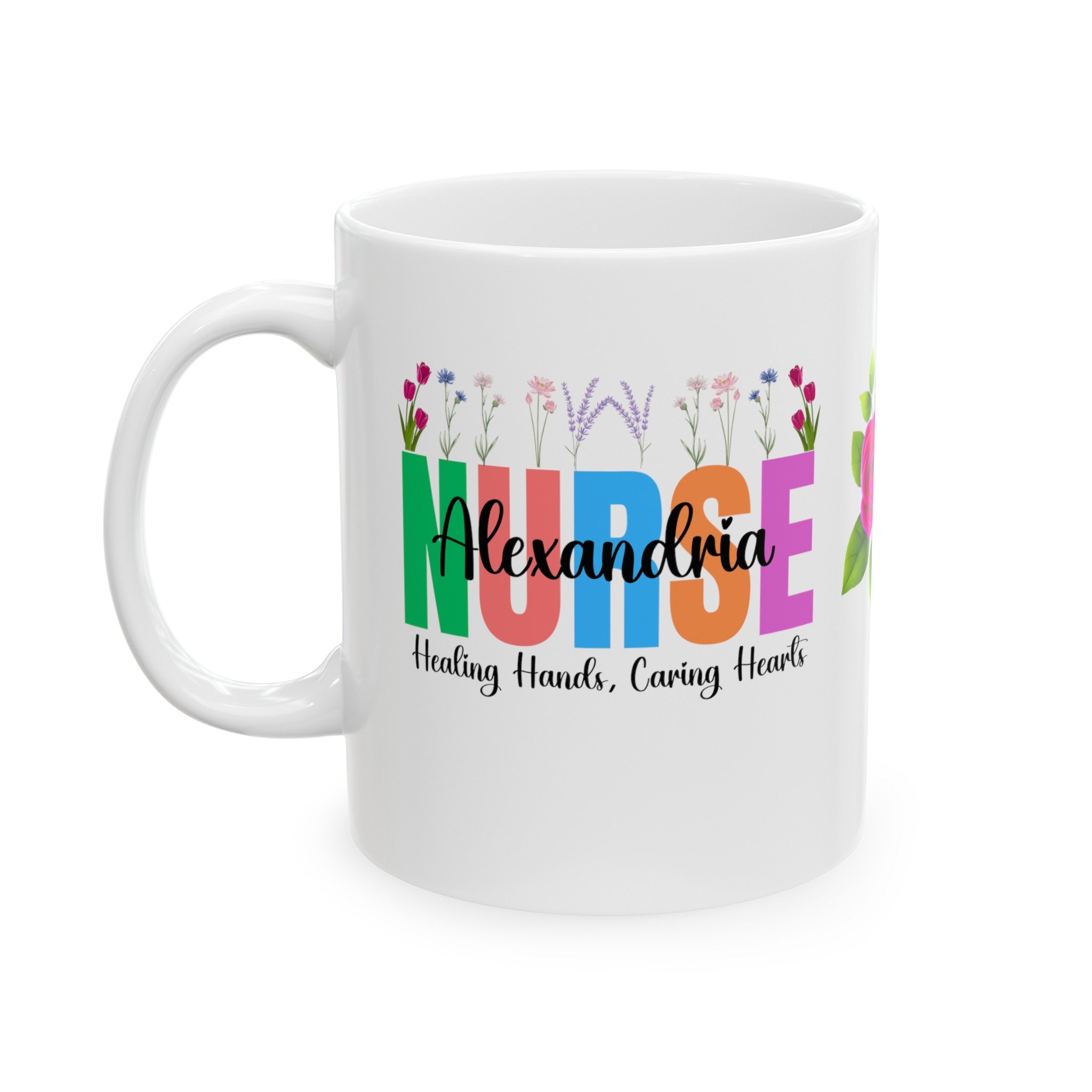 Personalized Nurse Ceramic Mug, (11oz, 15oz), Nurse's Name, Nurse Appreciation, Nurse Graduation, Nurse Gift