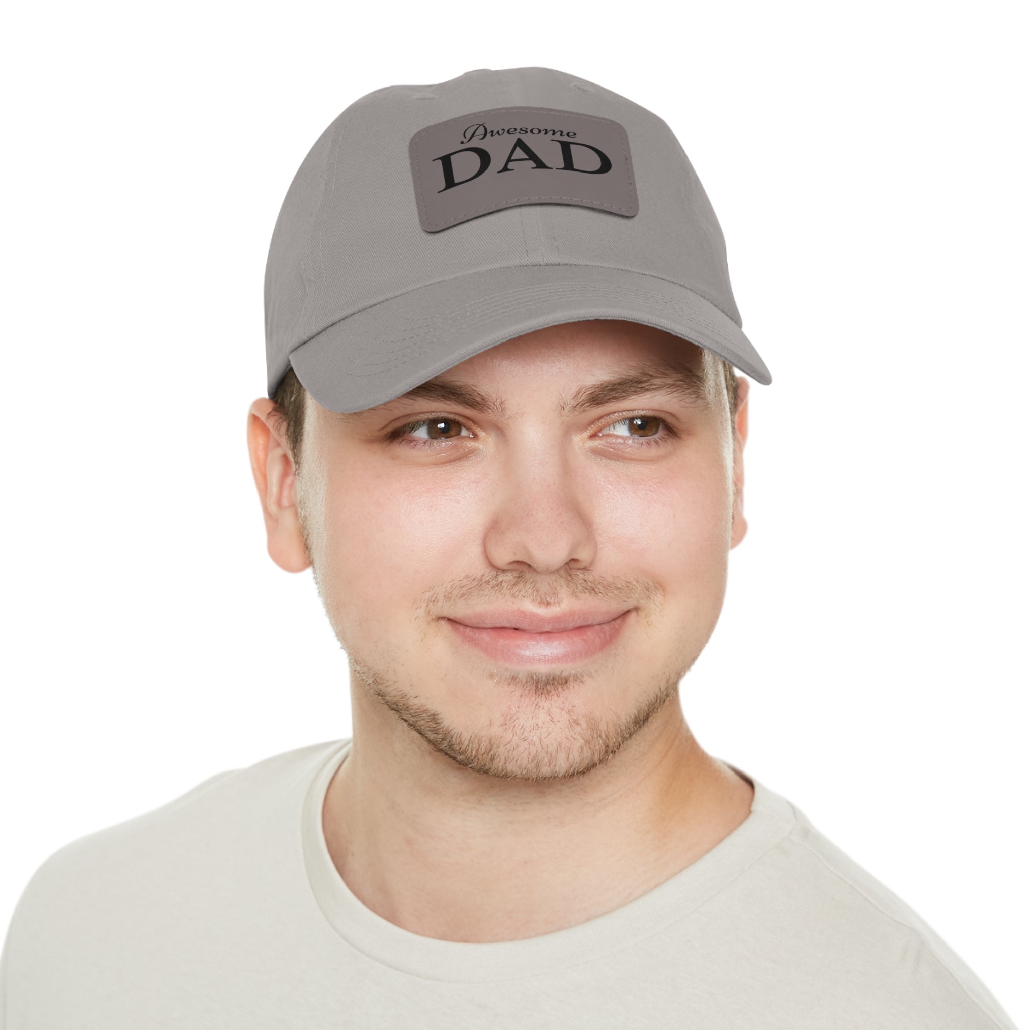 Awesome Dad Hat with Leather Patch (Rectangle), Best Father's Day Gift, Best Gift for Dad, Best Gift for Grandpa, Father's Day Hat