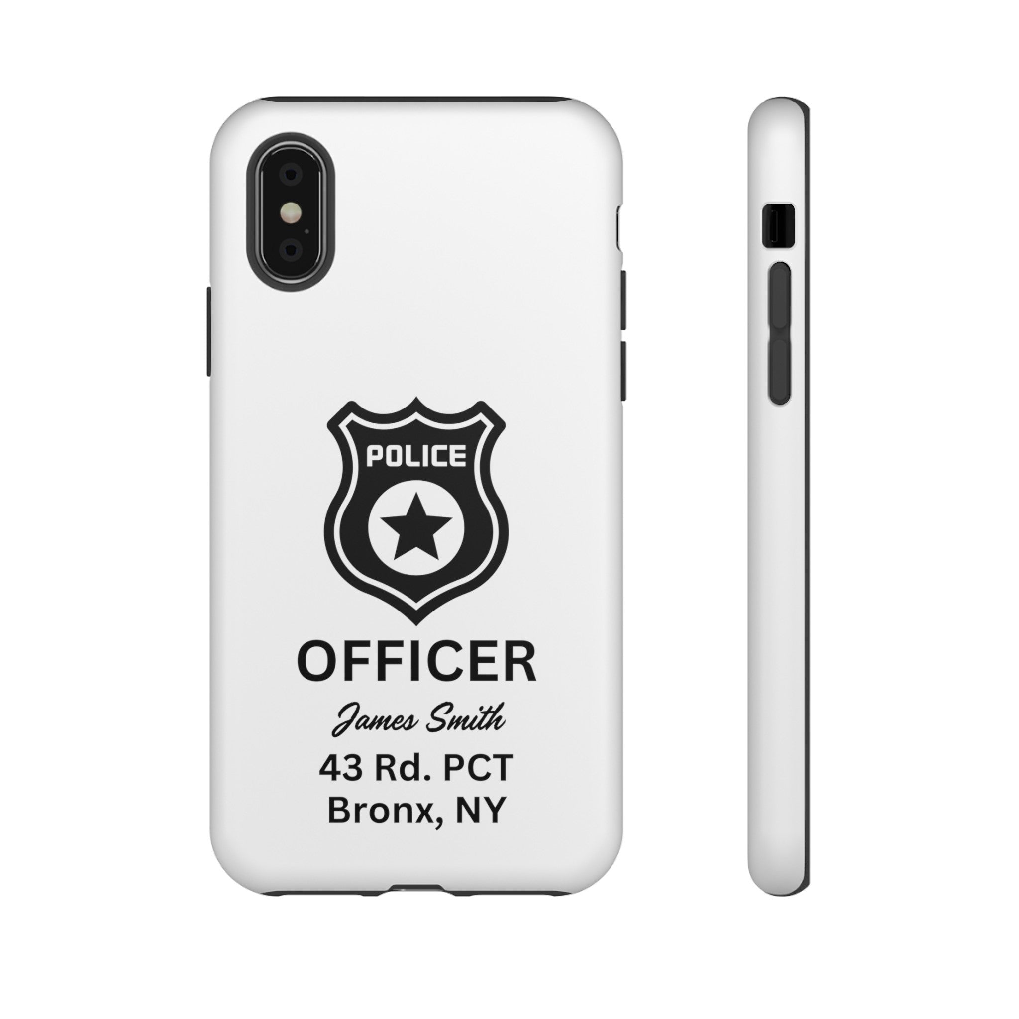 Personalized Police Officer iPhone, Samsung Tough Cases with Officer's Name and Precinct, Gift for Police Officers, Police Appreciation