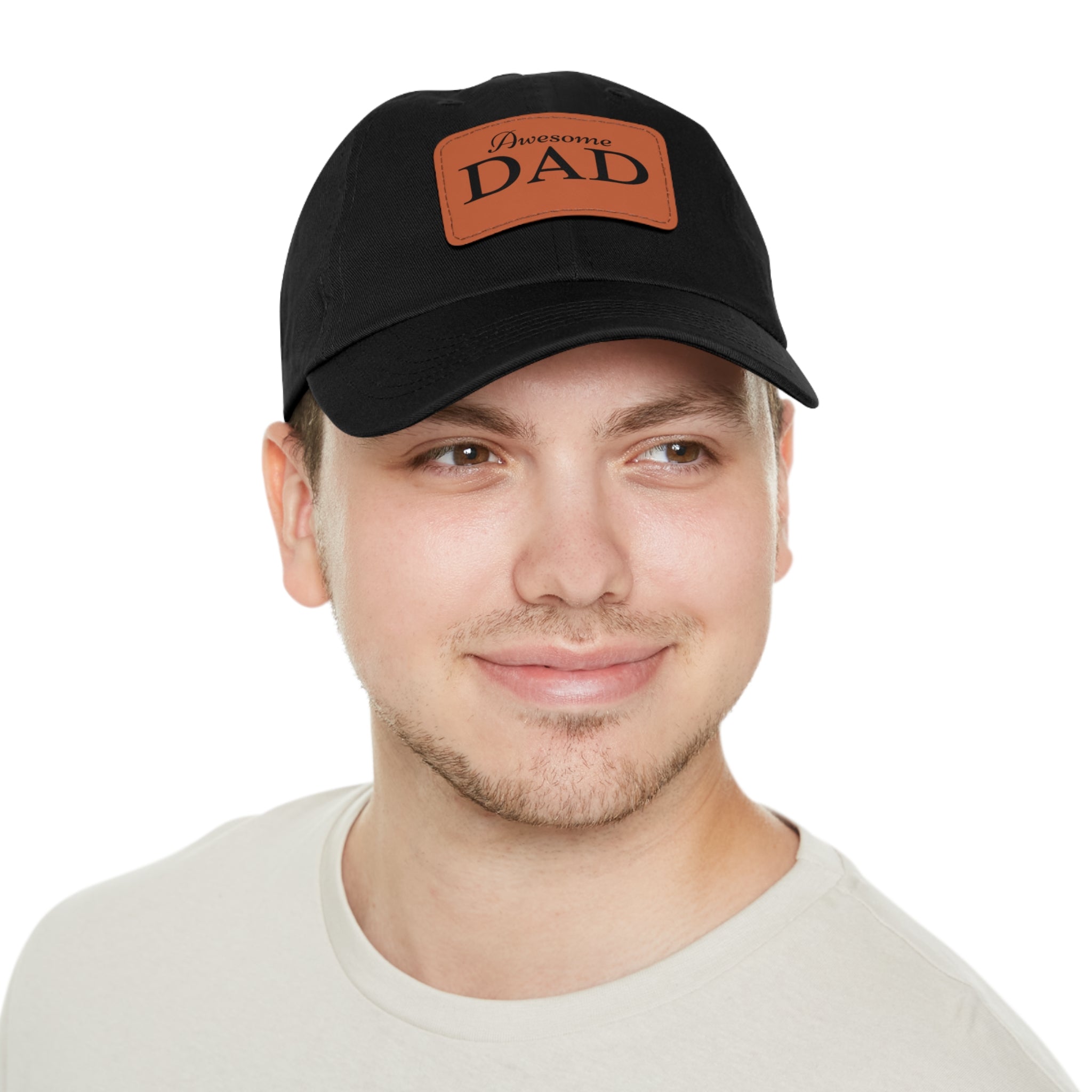 Awesome Dad Hat with Leather Patch (Rectangle), Best Father's Day Gift, Best Gift for Dad, Best Gift for Grandpa, Father's Day Hat