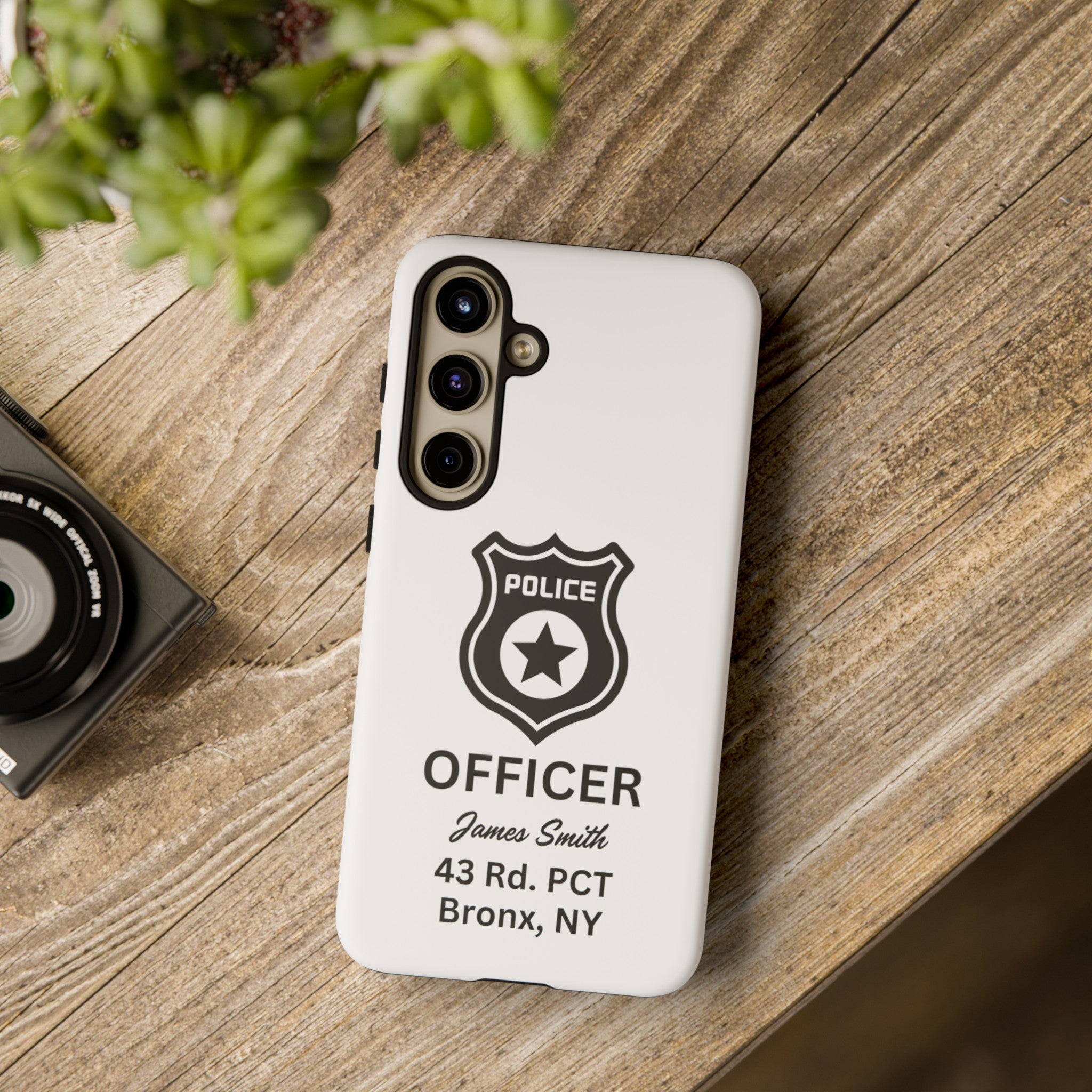 Personalized Police Officer iPhone, Samsung Tough Cases with Officer's Name and Precinct, Gift for Police Officers, Police Appreciation