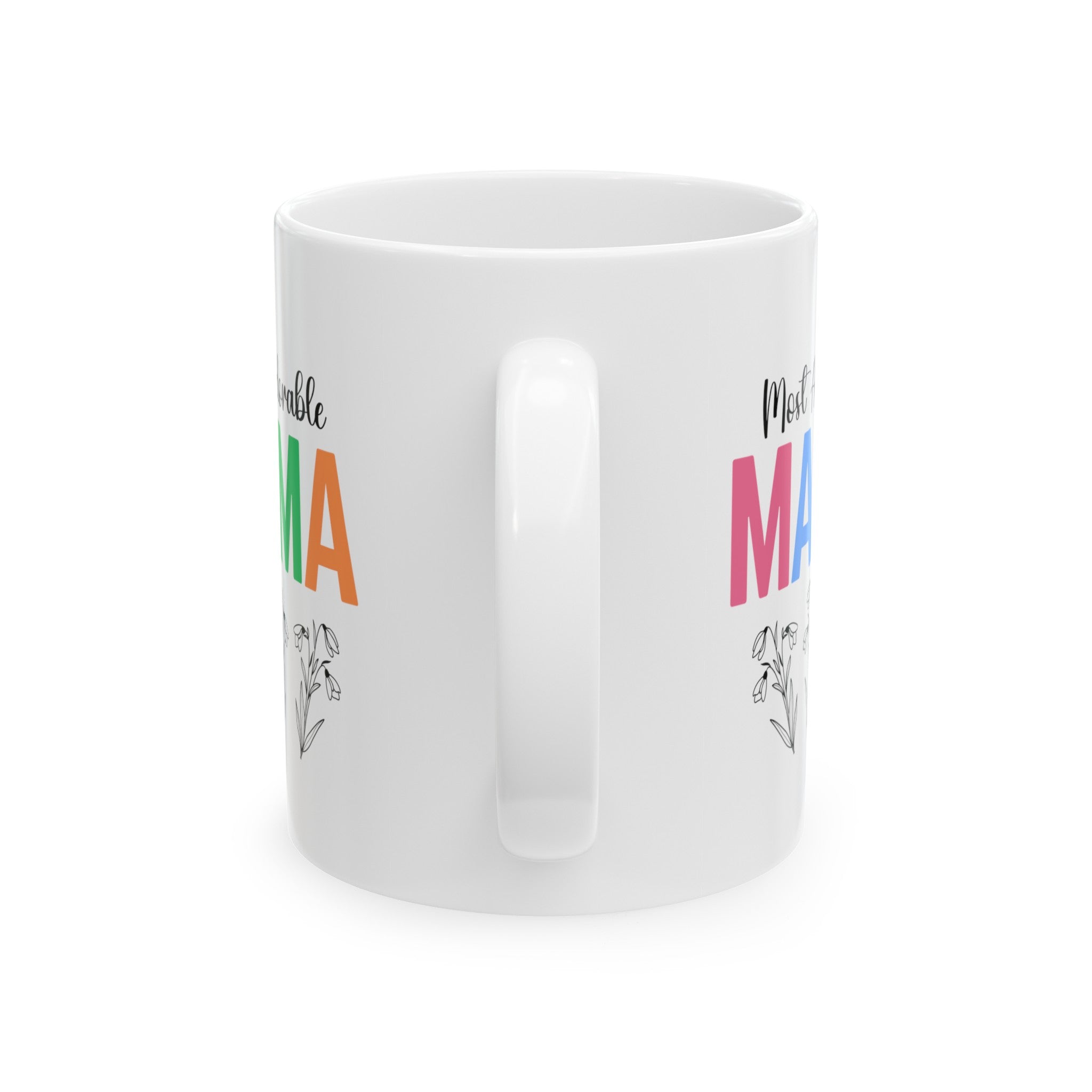 Most Adorable Mama Ceramic Mug, (11oz, 15oz) Gift for Mama, Mama Birth Flower Month Mug, Birthday Gift for Mama, Gift for Mom, Mother's Day Gift