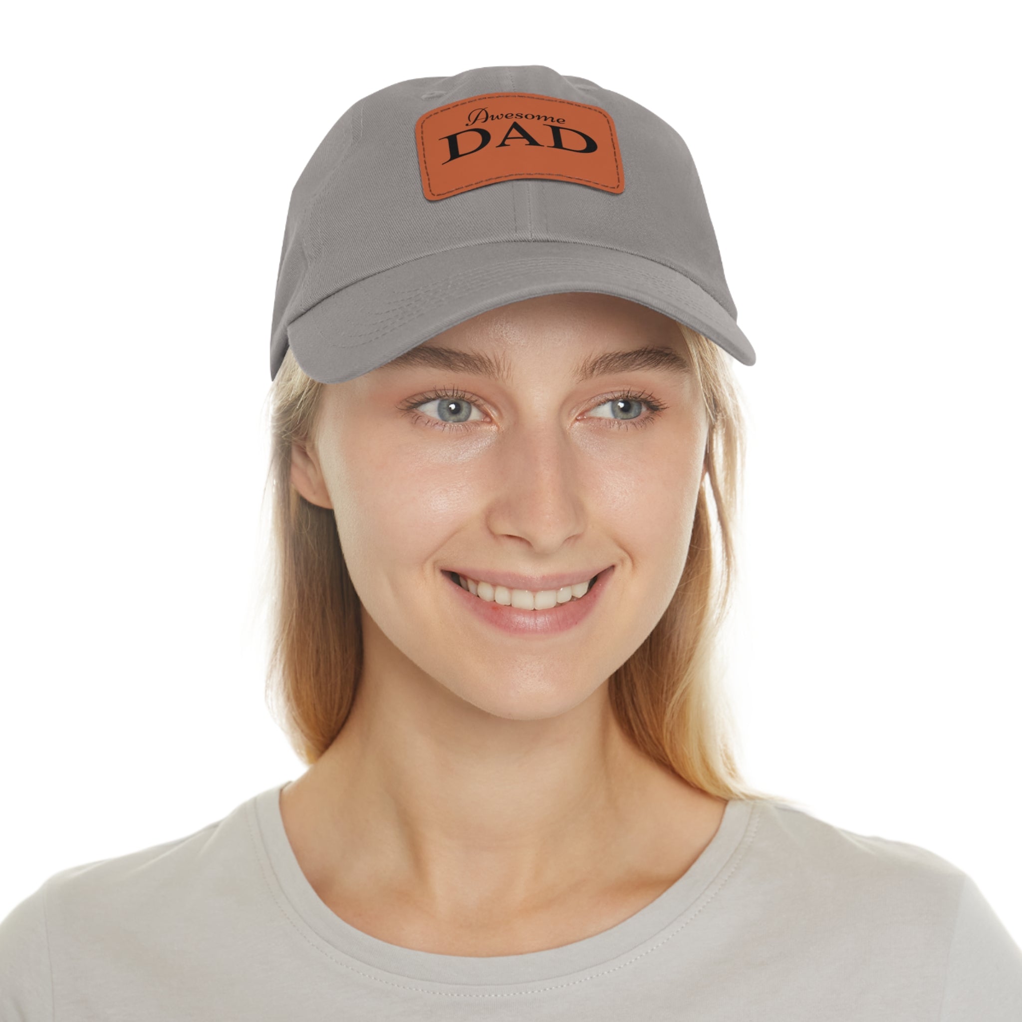 Awesome Dad Hat with Leather Patch (Rectangle), Best Father's Day Gift, Best Gift for Dad, Best Gift for Grandpa, Father's Day Hat