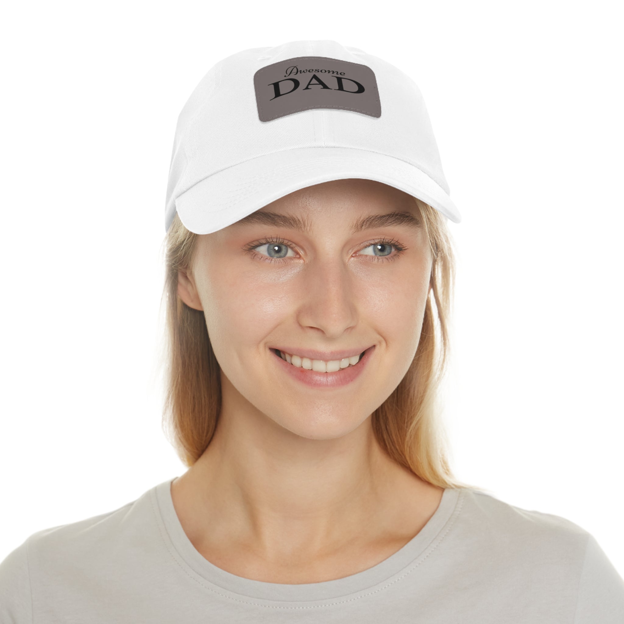 Awesome Dad Hat with Leather Patch (Rectangle), Best Father's Day Gift, Best Gift for Dad, Best Gift for Grandpa, Father's Day Hat