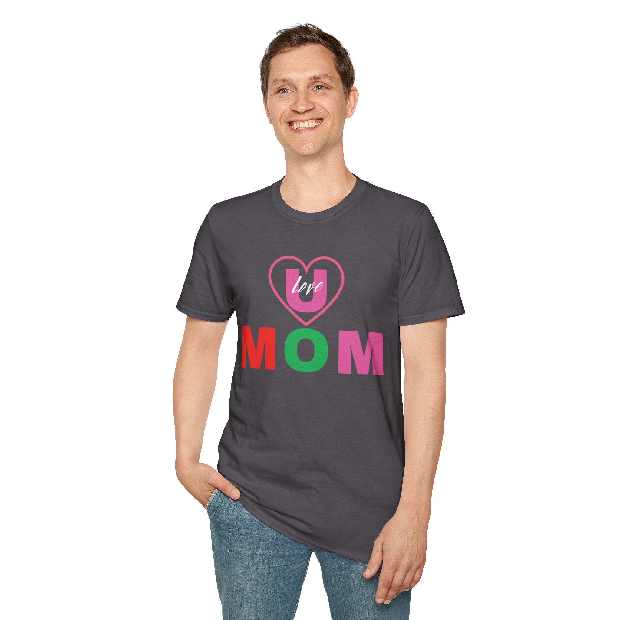 Love U Mom Unisex Softstyle T-Shirt, Crew Neck Shirt, Mother's Day Shirt, Happy Mother's Day T-shirt, Best Mom Shirt
