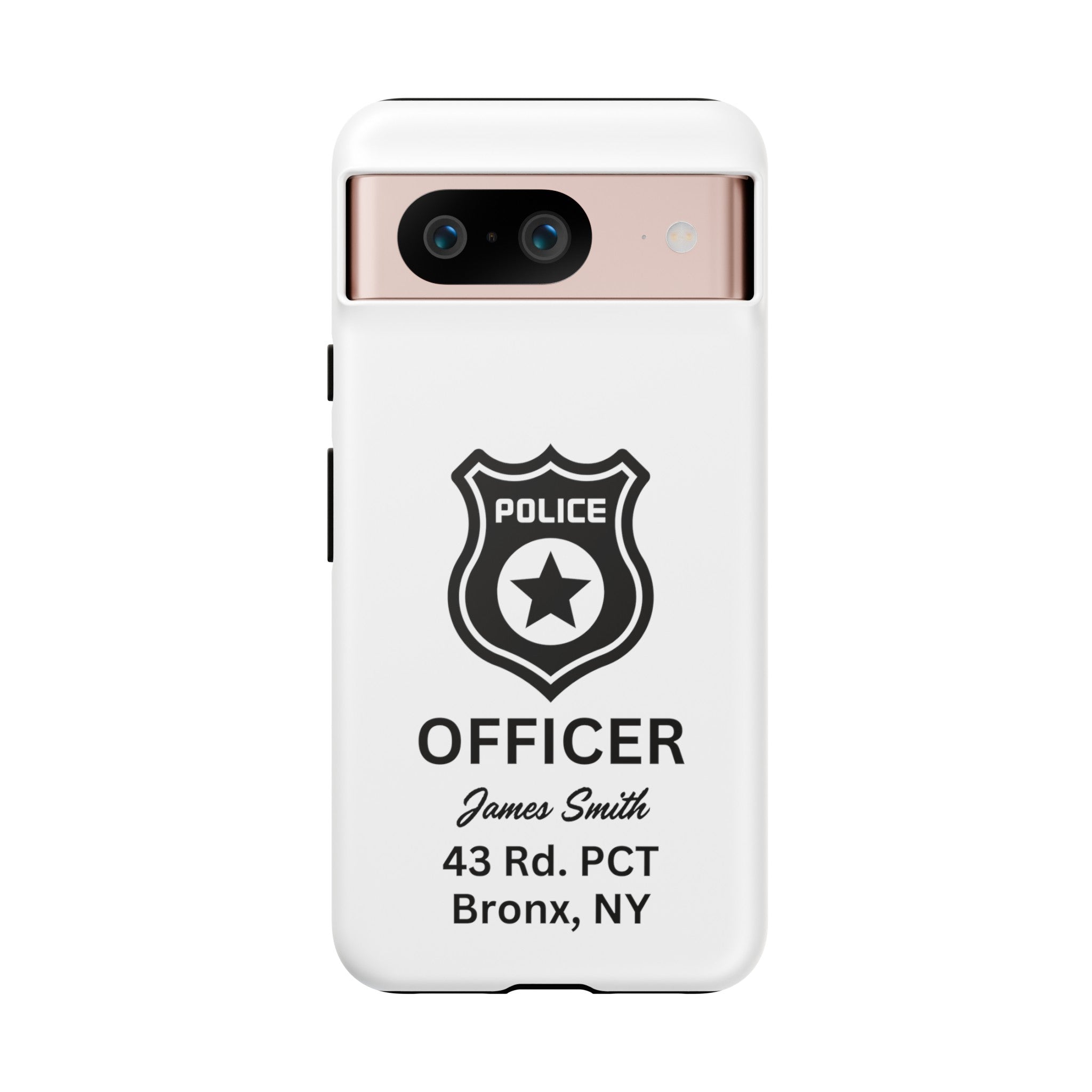 Personalized Police Officer iPhone, Samsung Tough Cases with Officer's Name and Precinct, Gift for Police Officers, Police Appreciation