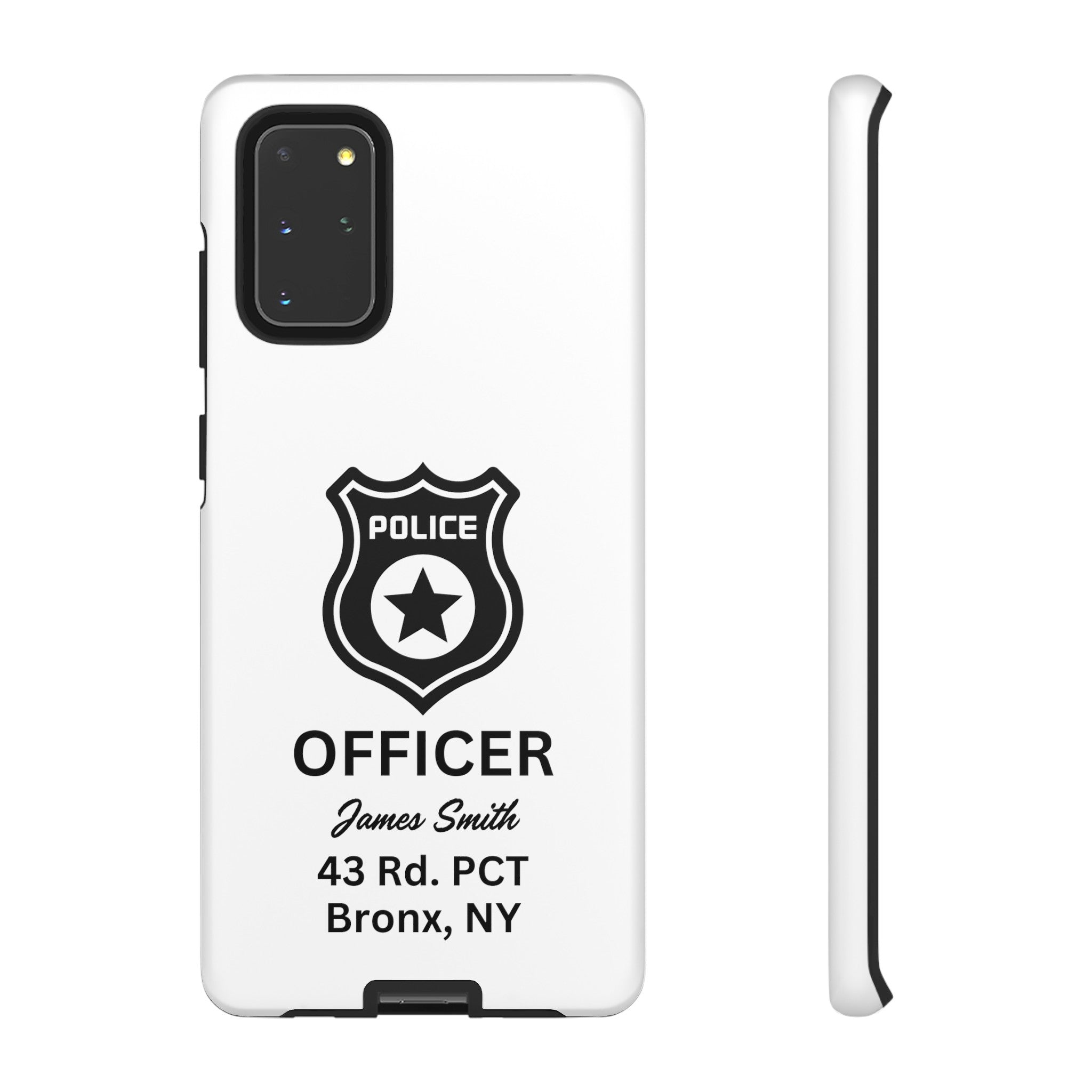 Personalized Police Officer iPhone, Samsung Tough Cases with Officer's Name and Precinct, Gift for Police Officers, Police Appreciation