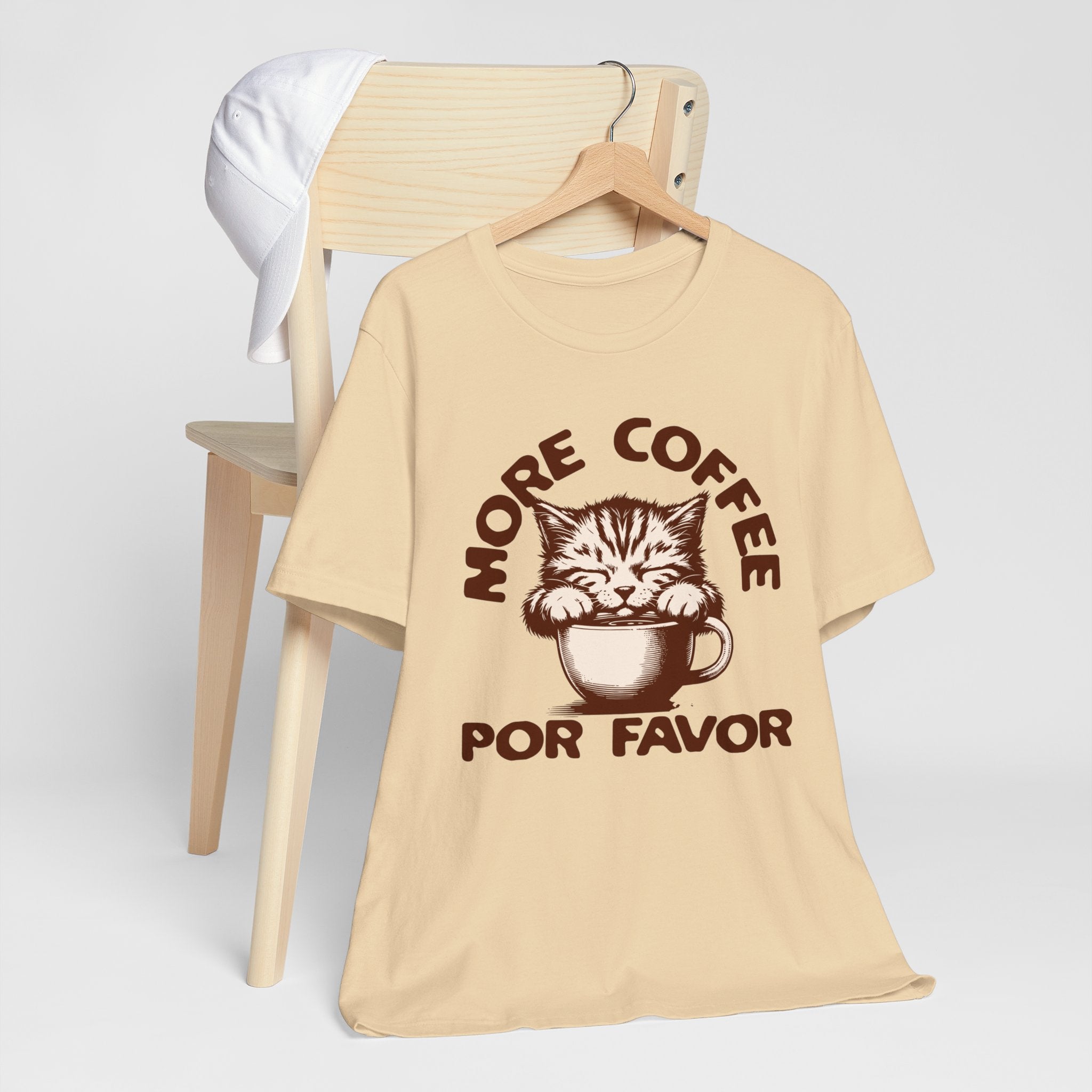 More Coffee Por Favor Funny Unisex Jersey Short Sleeve Tee, Gift for Mom, Gift for Dad, Gift for Teacher, Gift for friend