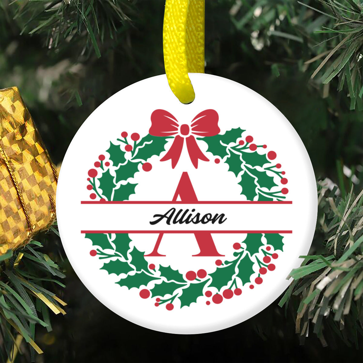 Personalized Ceramic Ornaments - Different 2-Sided Design, Customizable for Christmas