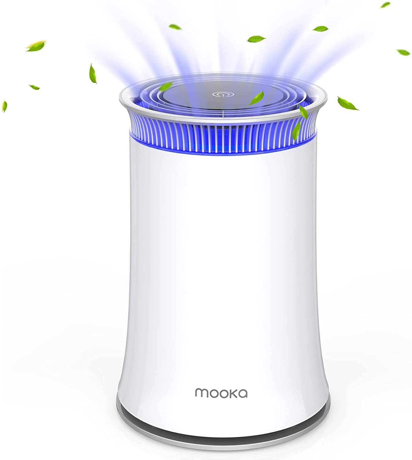 Mooka Air Purifier for Home, True HEPA Air Cleaner , Activated Carbon Filter, Up to 540 sqft, KJ120G-C10, White
