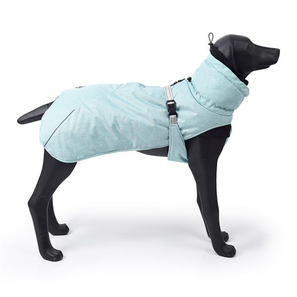 New Style Dog Winter Jacket with Waterproof Warm Polyester Filling Fabric--（Blue，size L）