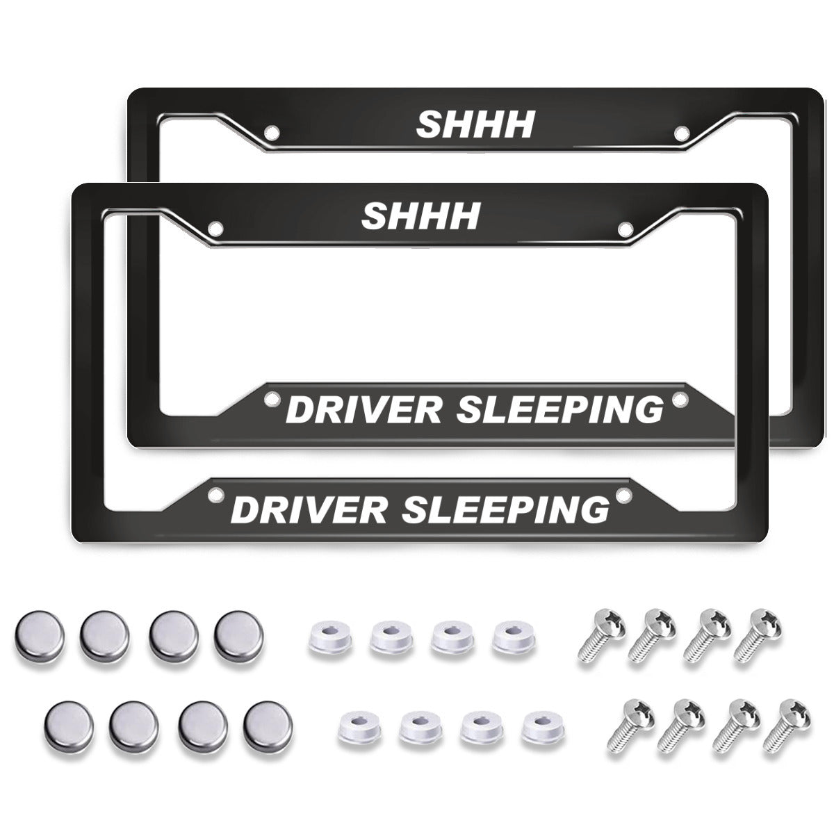 Flat two piece four holes Driver Sleeping license plate holder