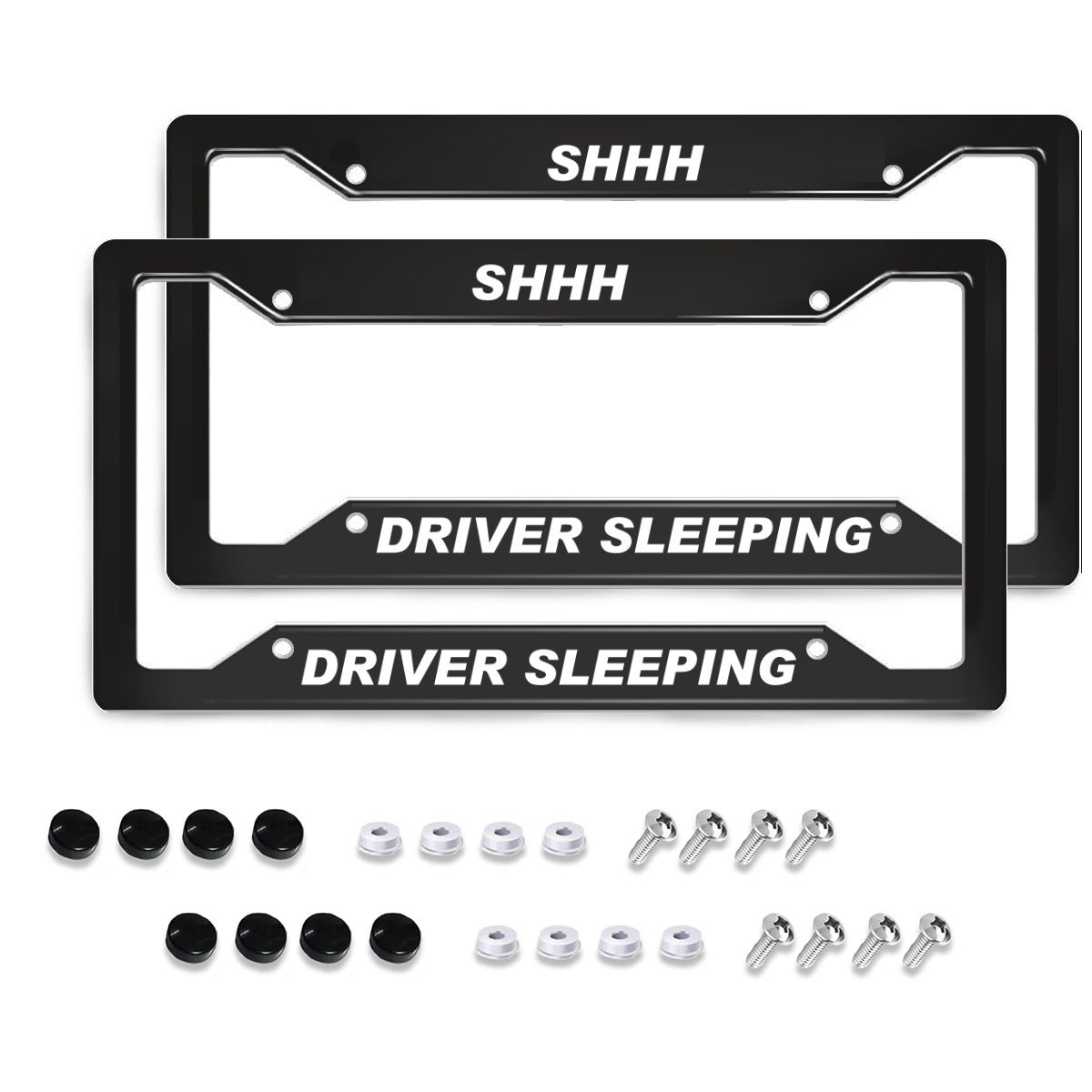 Flat two piece four holes Driver Sleeping license plate holder