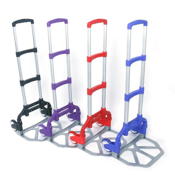 Portable Aluminium Cart Folding Dolly Push Truck Hand Collapsible Trolley Luggage Red